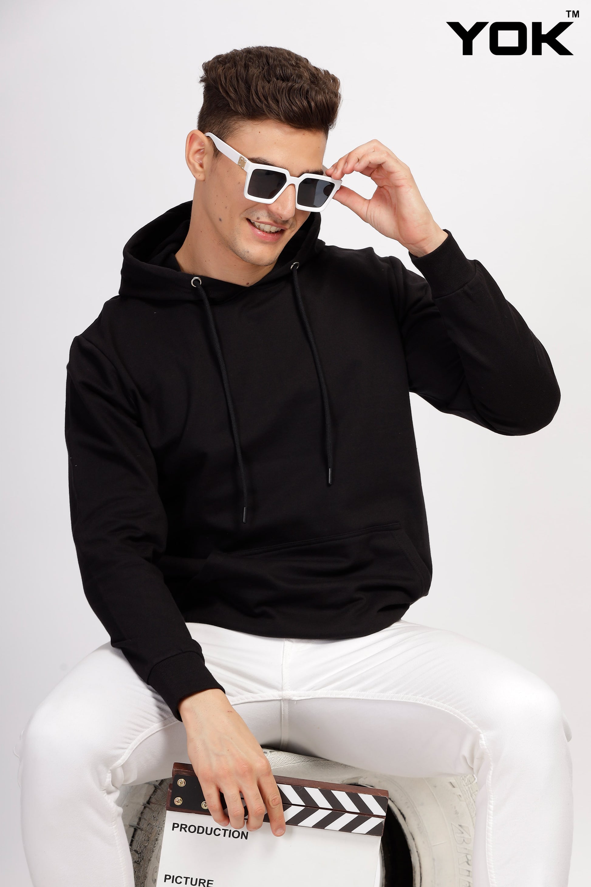 Plain Black Hoodie for Men