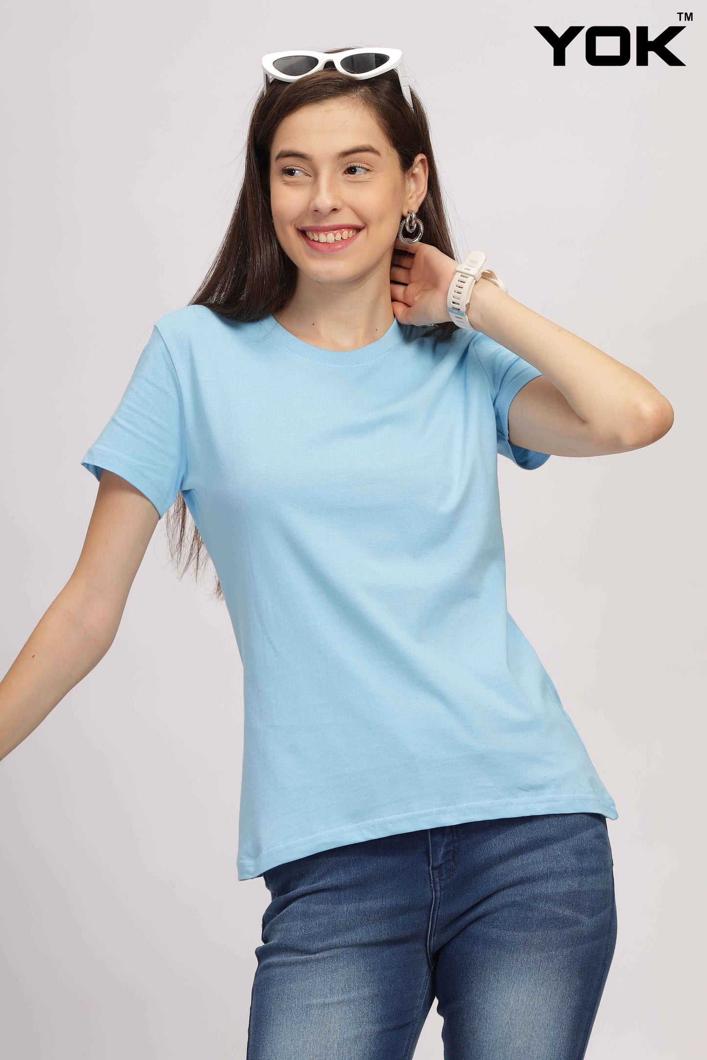 Sky Blue T Shirt for Women 