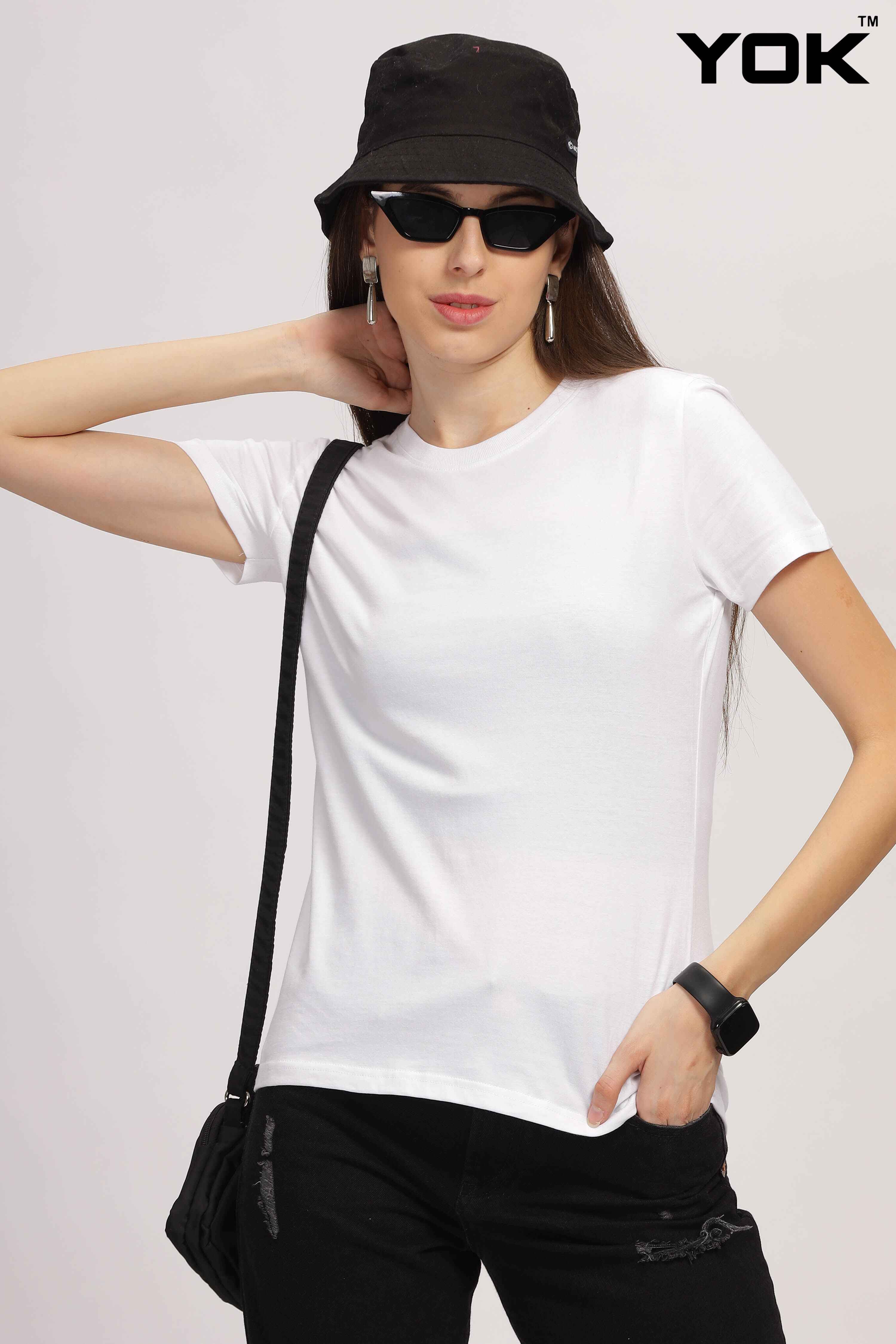 Buy Plain White T Shirt for Women Online in India