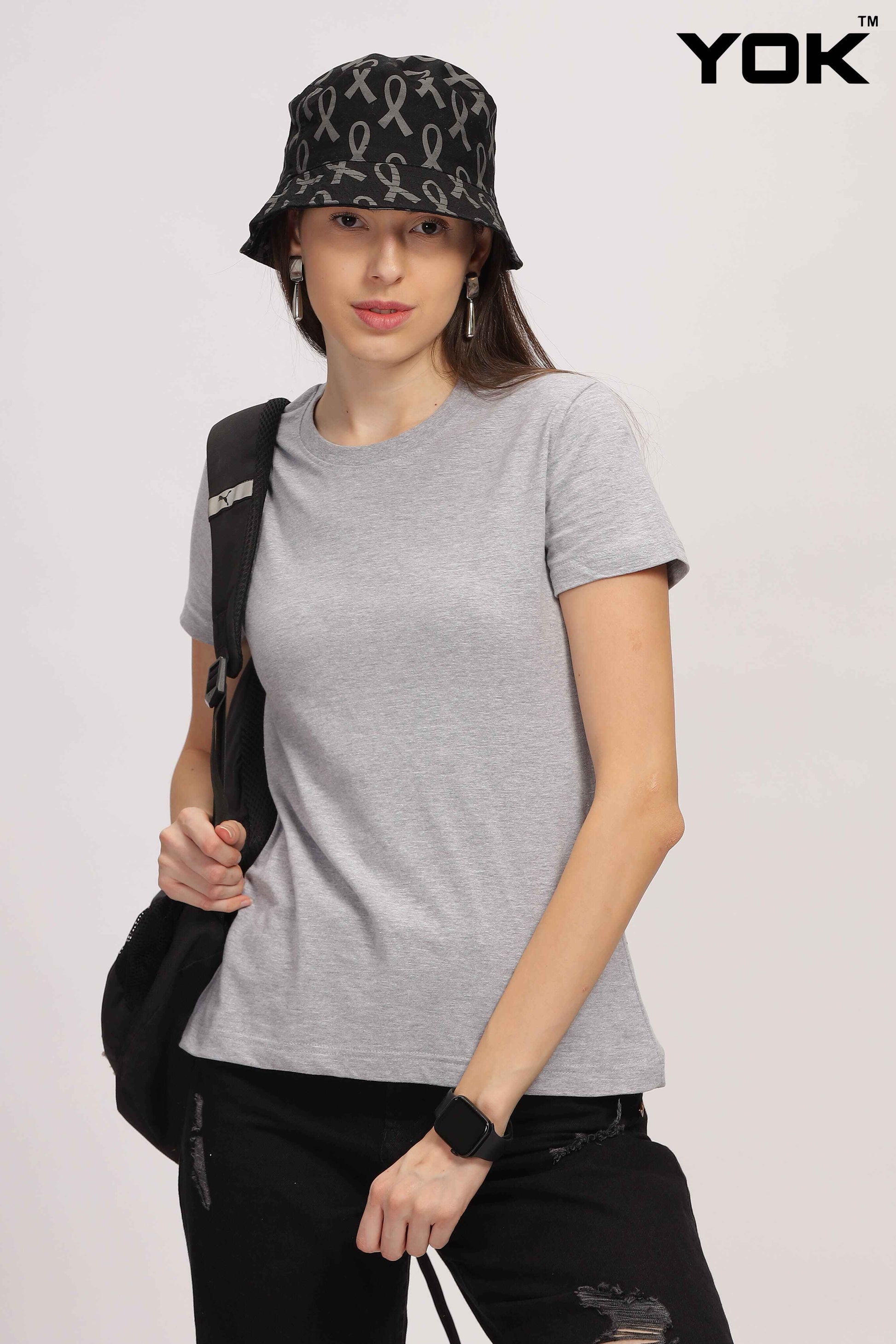 Plain Grey T-Shirt for Women 