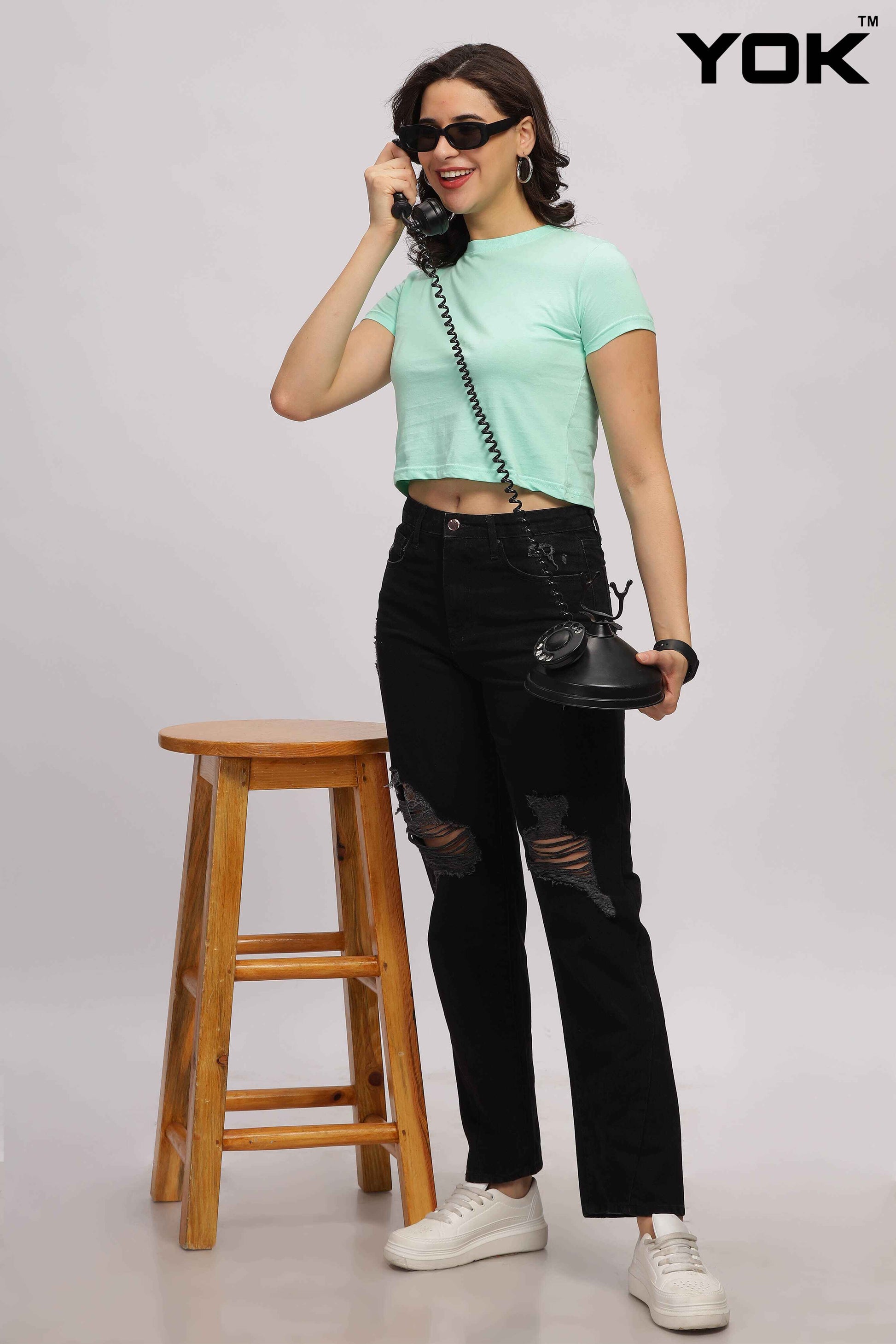 Green Cropped Top for Women