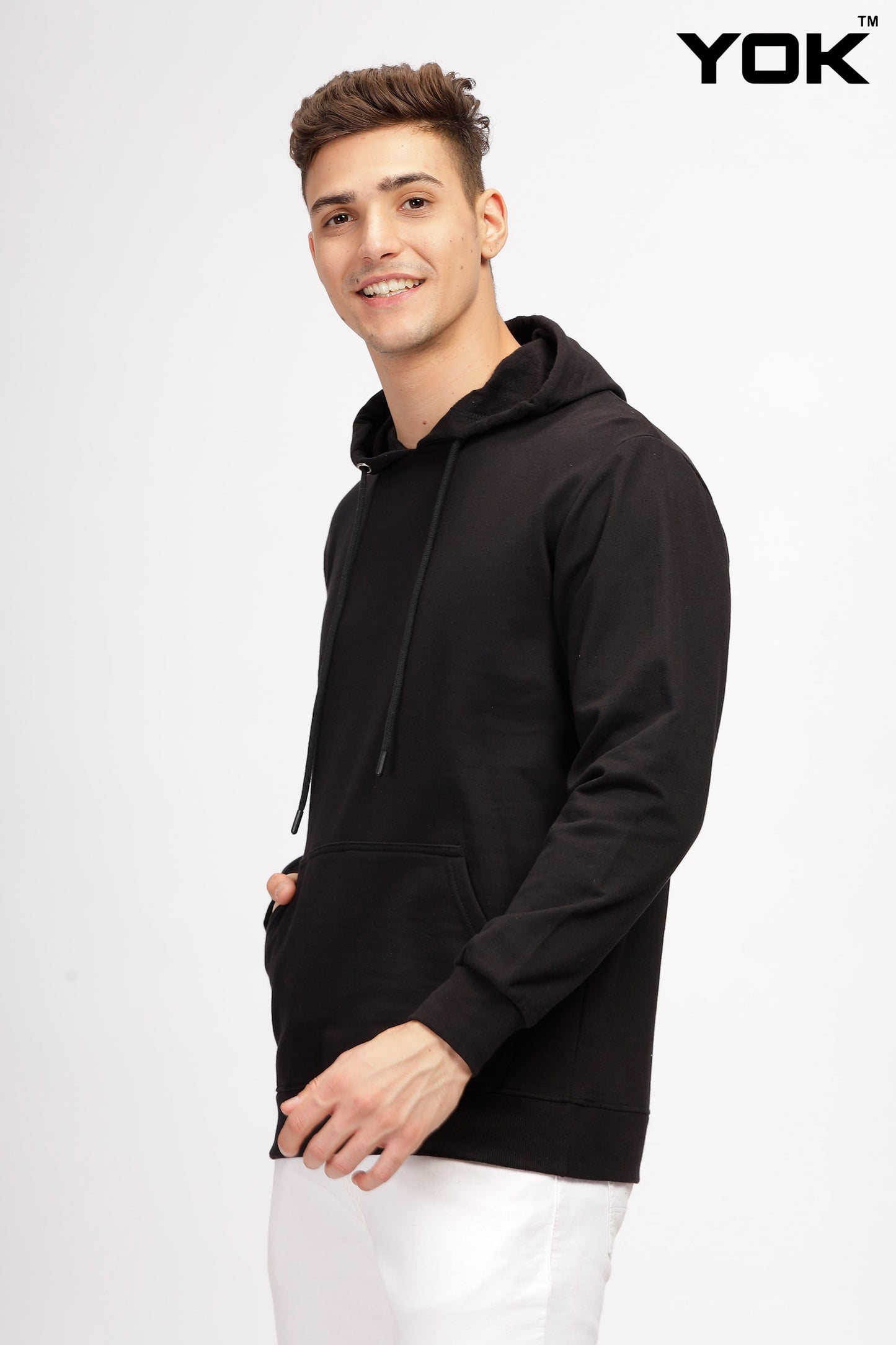 Plain Black Hoodie for Men