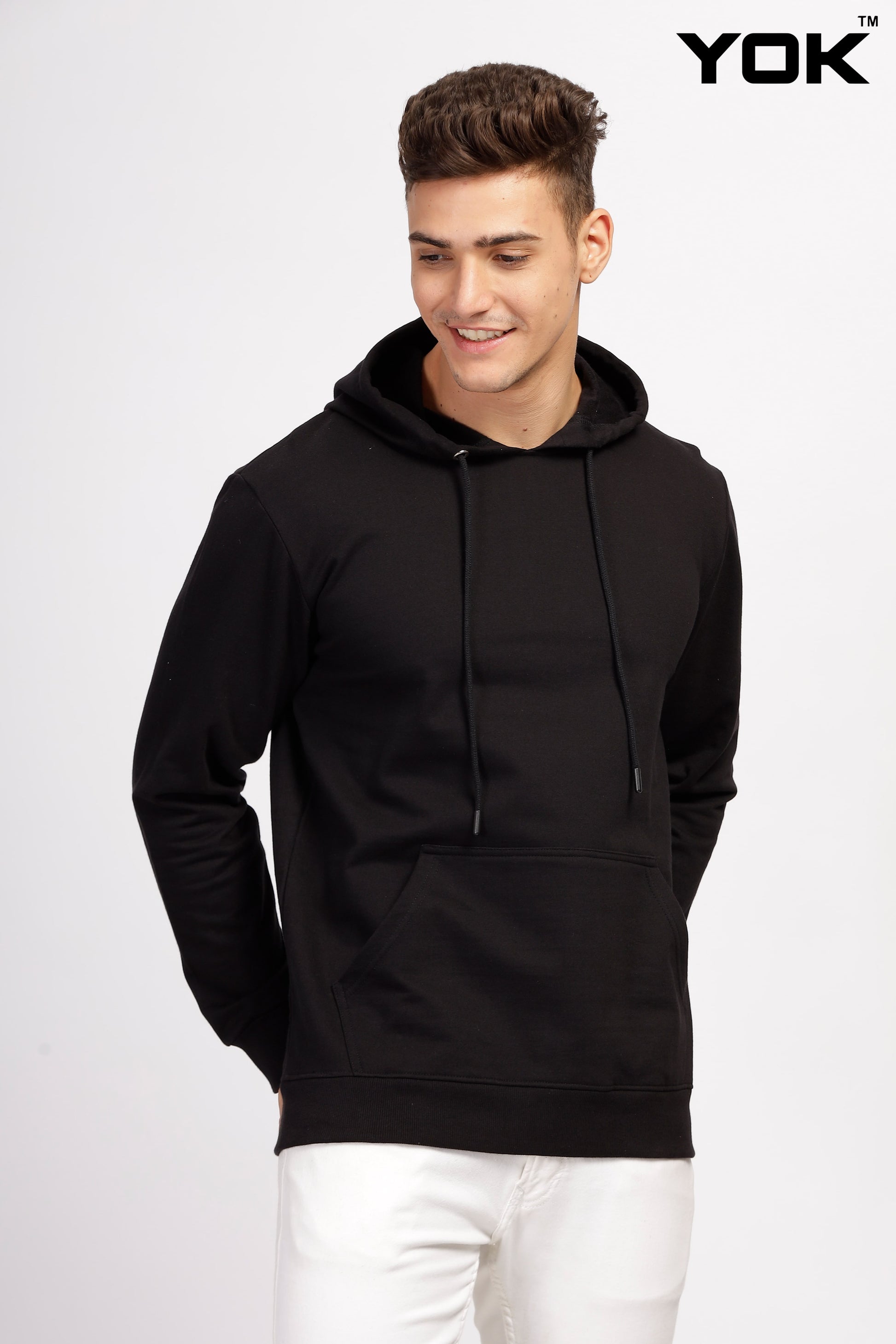 Plain Black Hoodie for Men