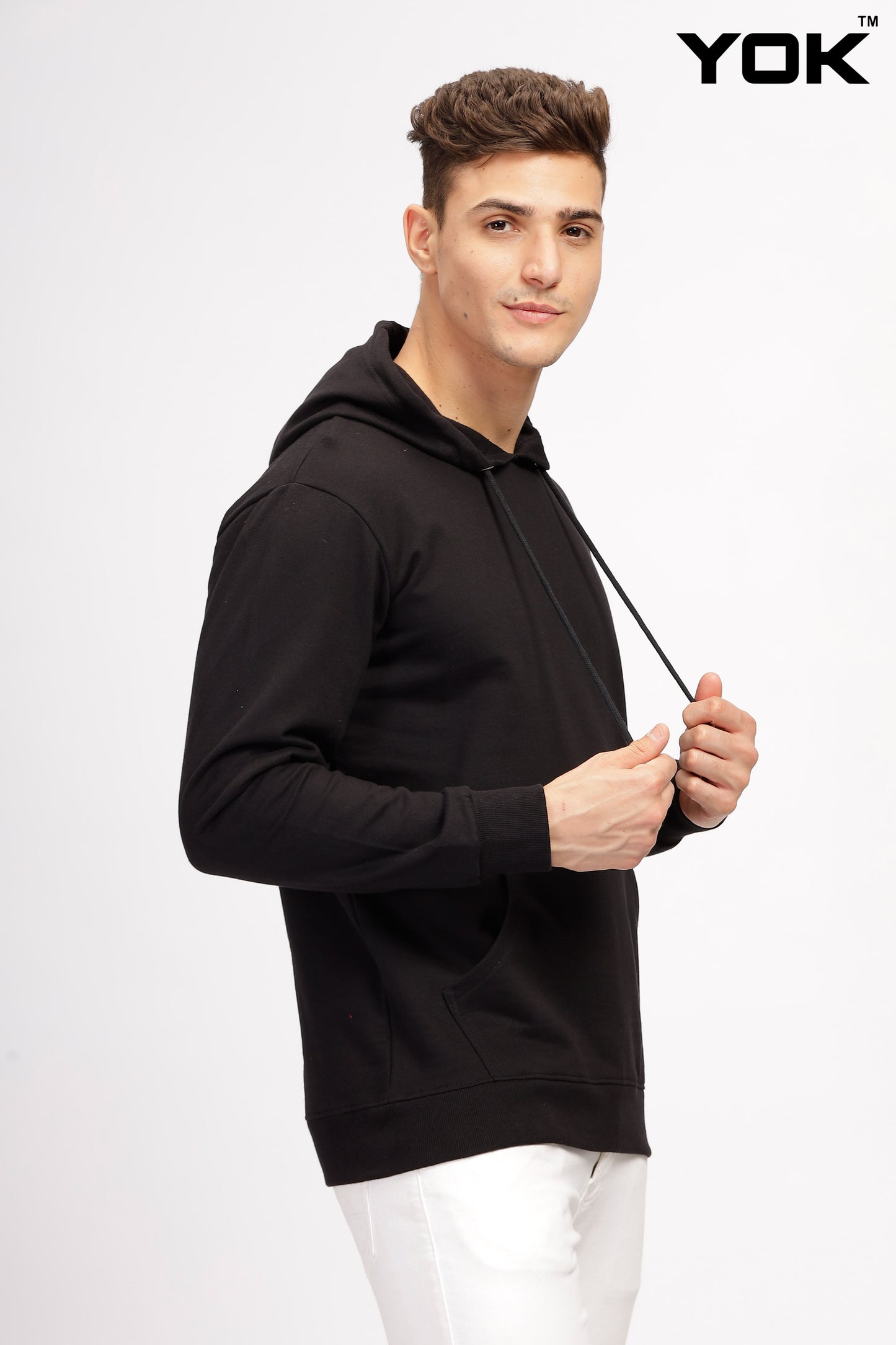 Plain Black Hoodie for Men