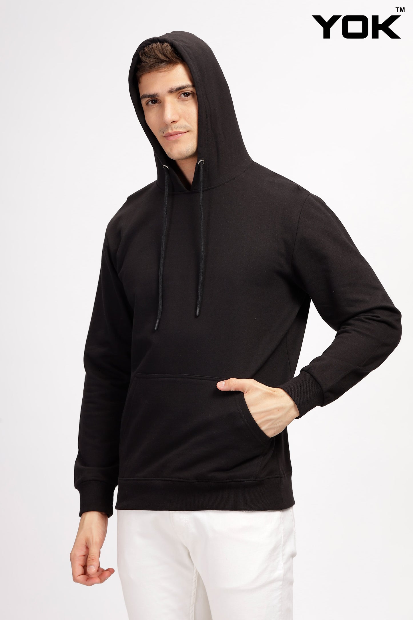 Plain Black Hoodie for Men