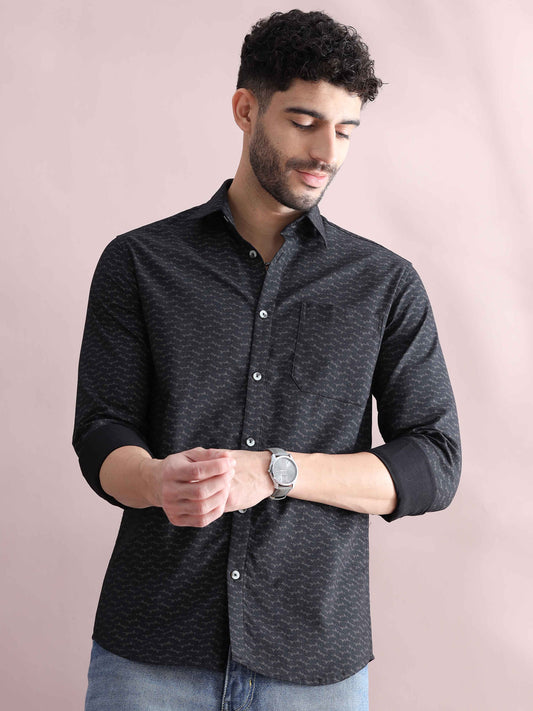 Grey Printed Shirt for Men