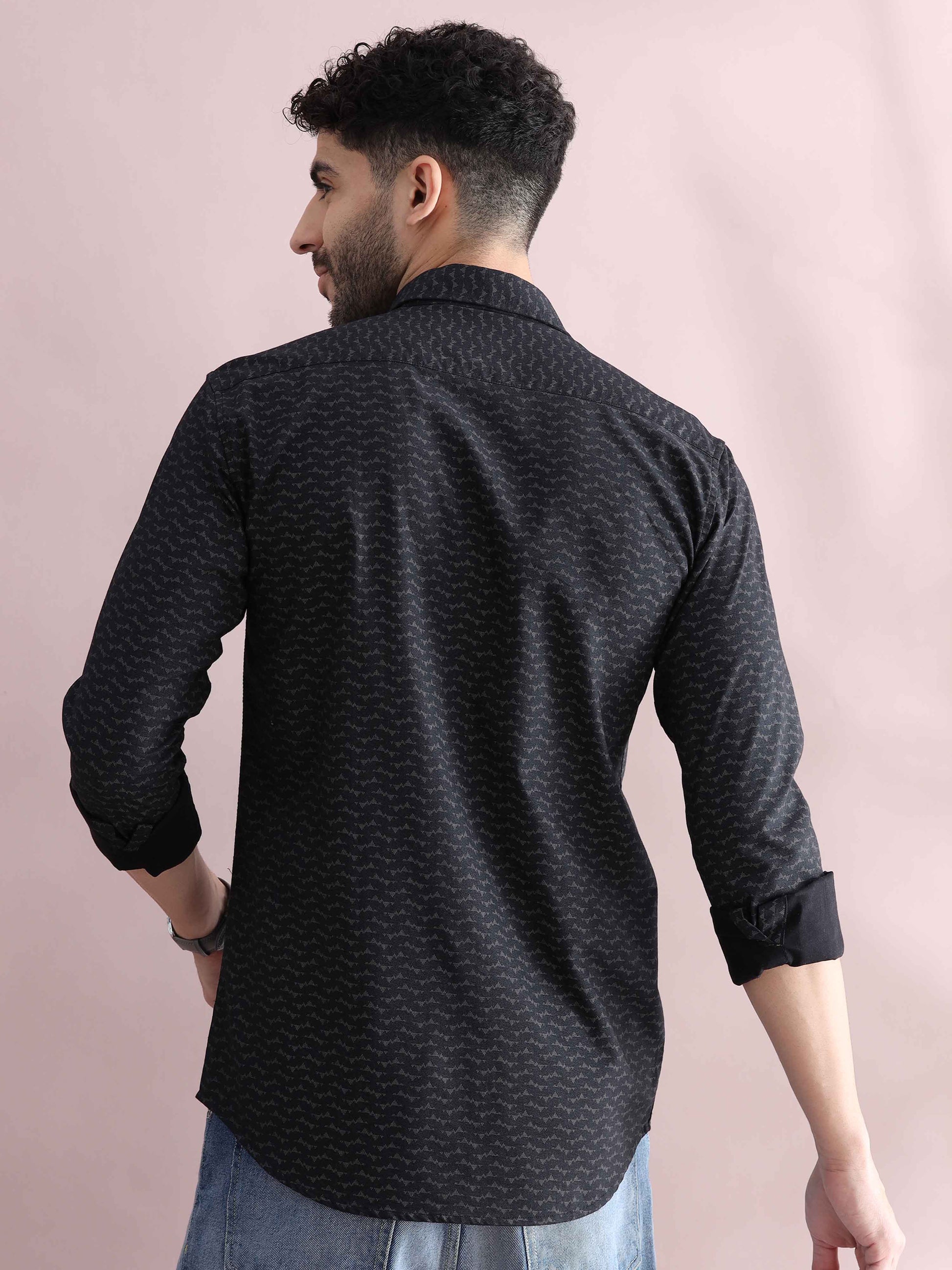 Grey Printed Shirt for Men