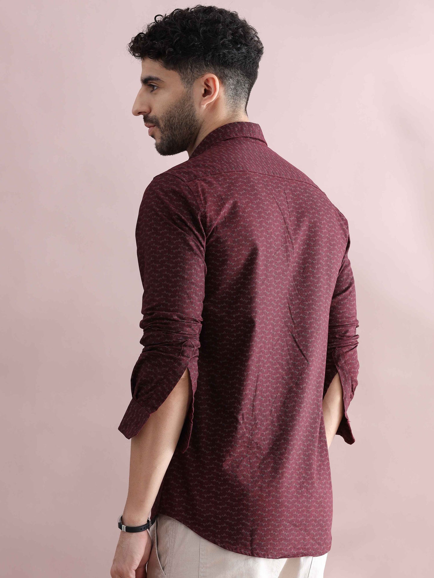 Brown Printed Shirt for Men