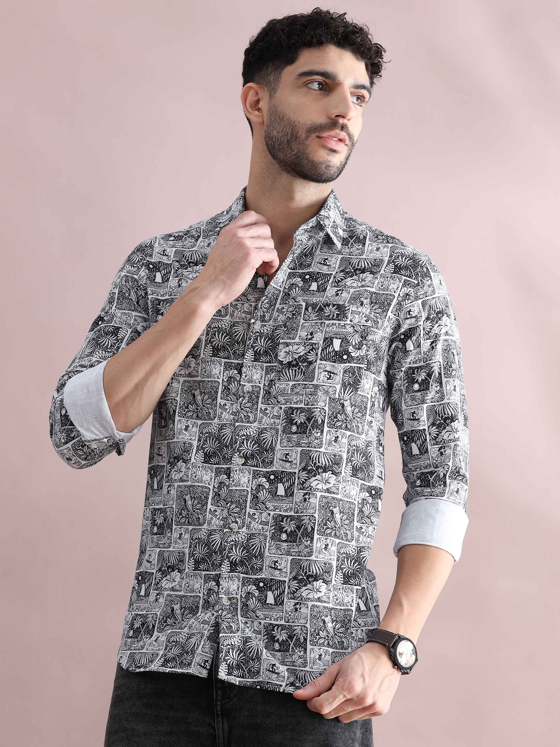 Cotton Printed Shirt for Men