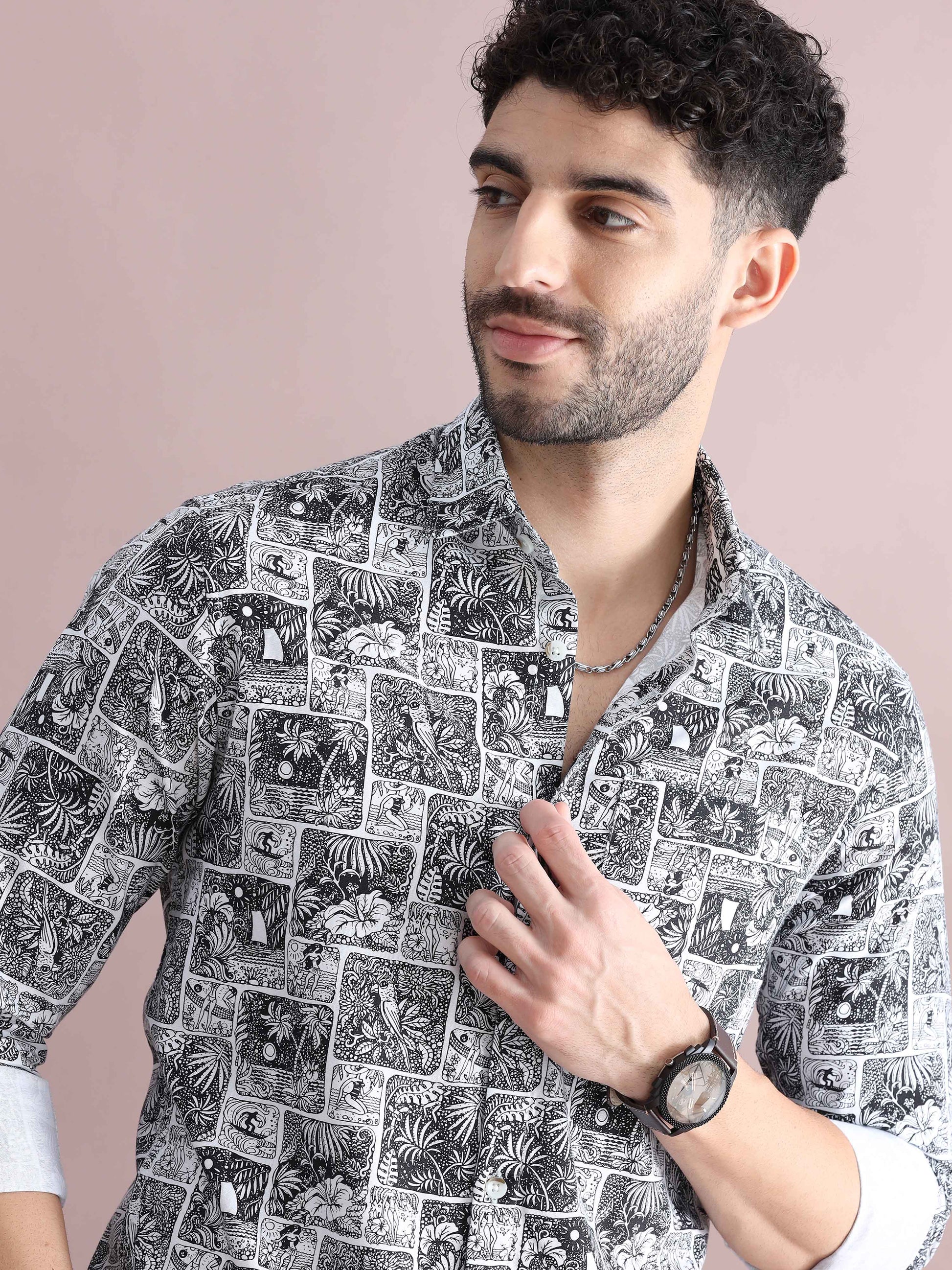 Cotton Printed Shirt for Men