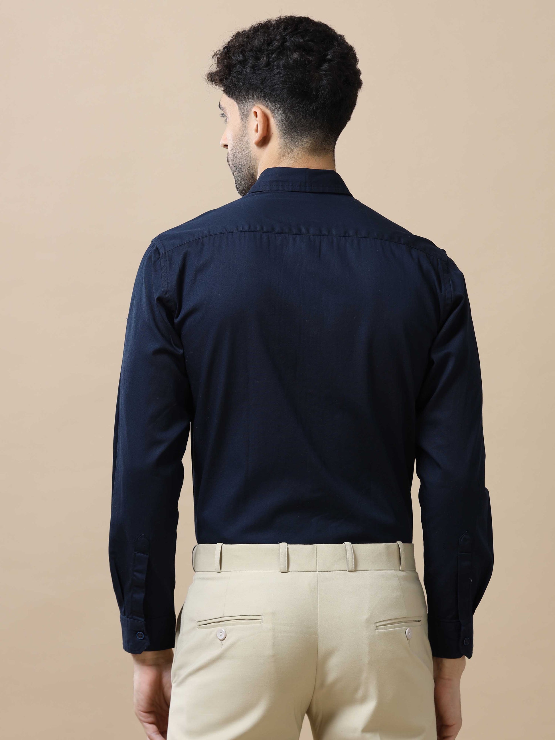 Solid Navy Blue Shirt for Men 