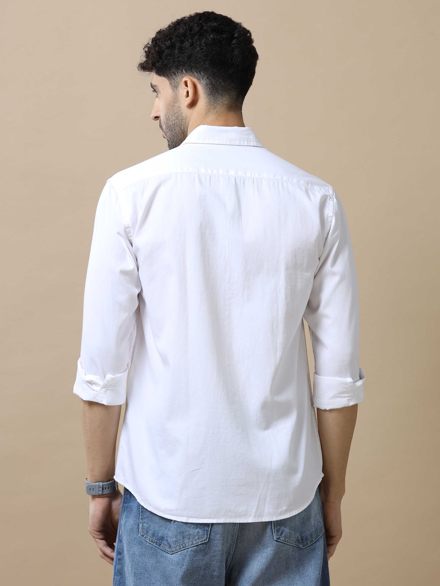 Mens White Cotton Shirt 