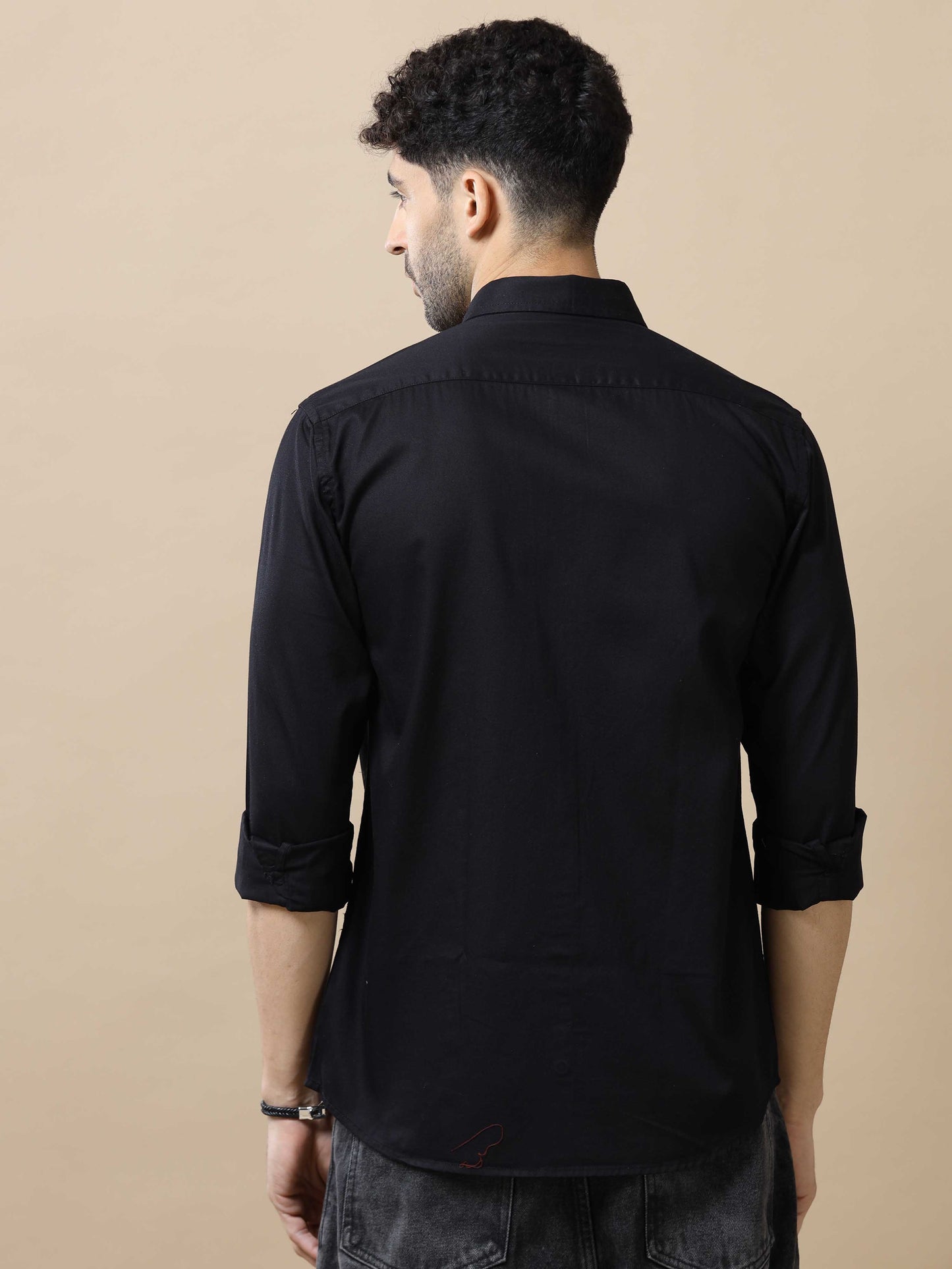 Mens Black Cotton Shirt 