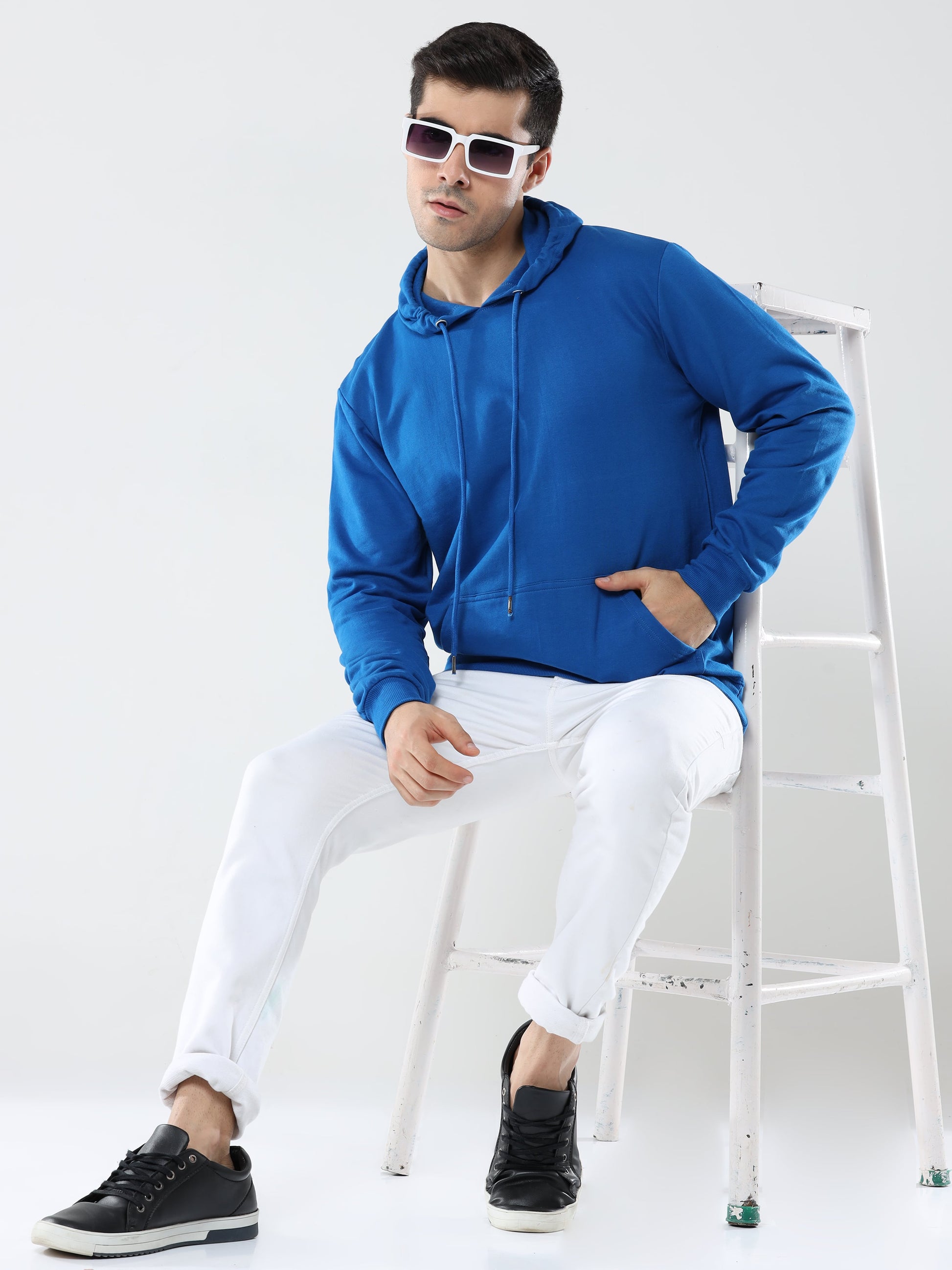 Plain Blue Hoodie for Men 