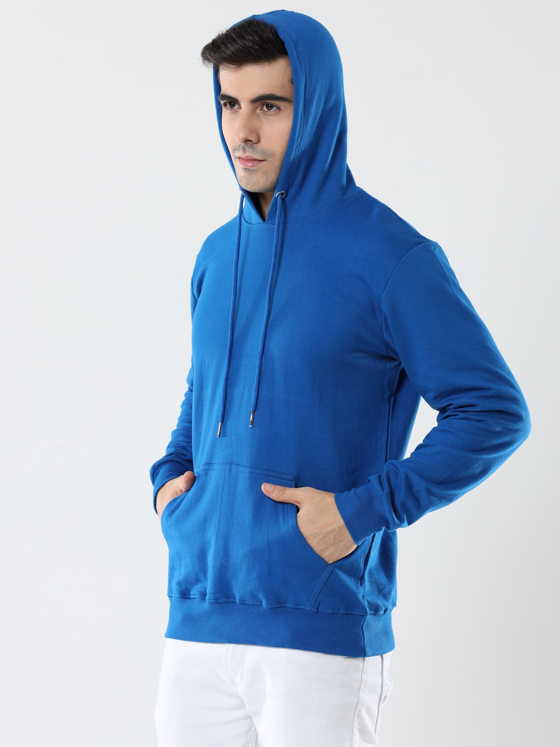 Plain Blue Hoodie for Men 