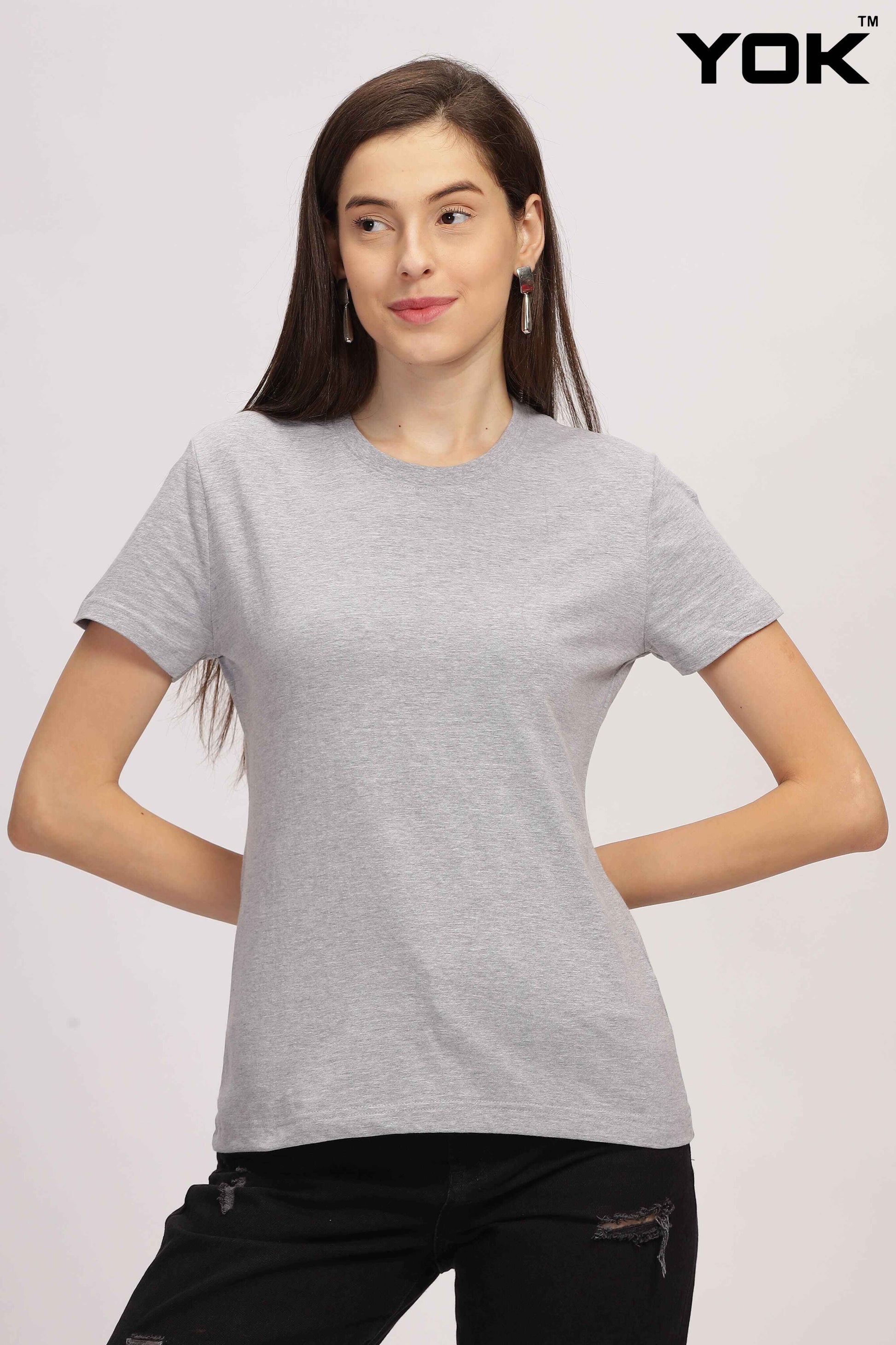 Plain Grey T-Shirt for Women 