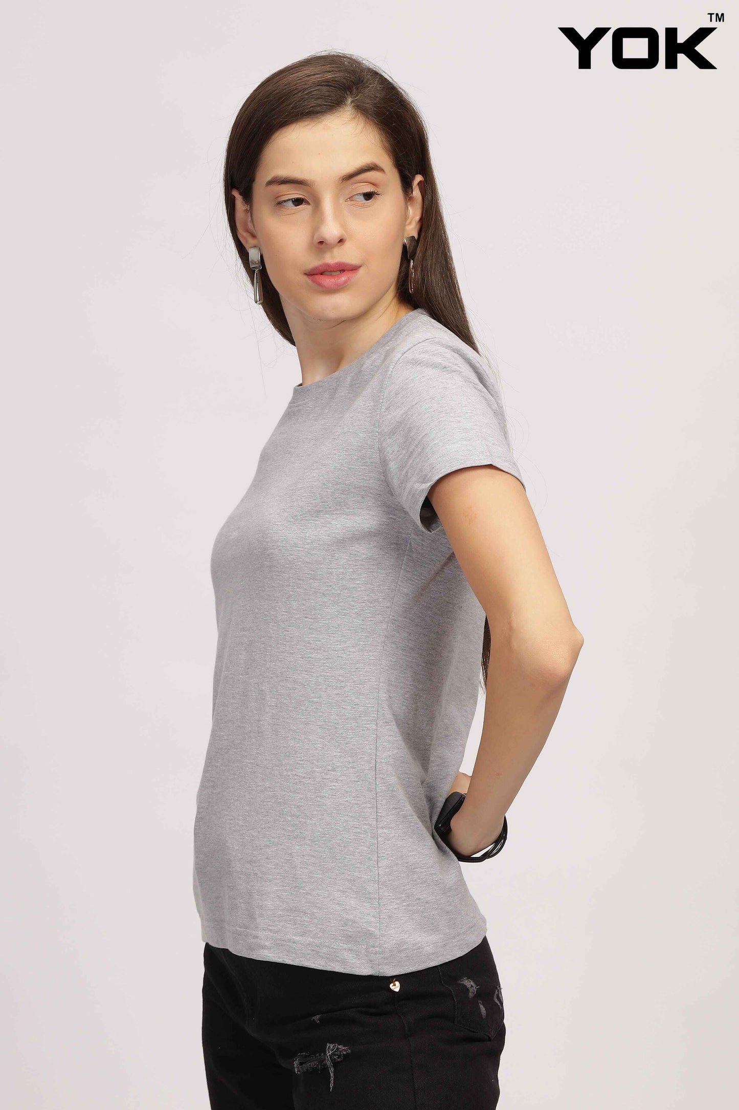 Plain Grey T-Shirt for Women 