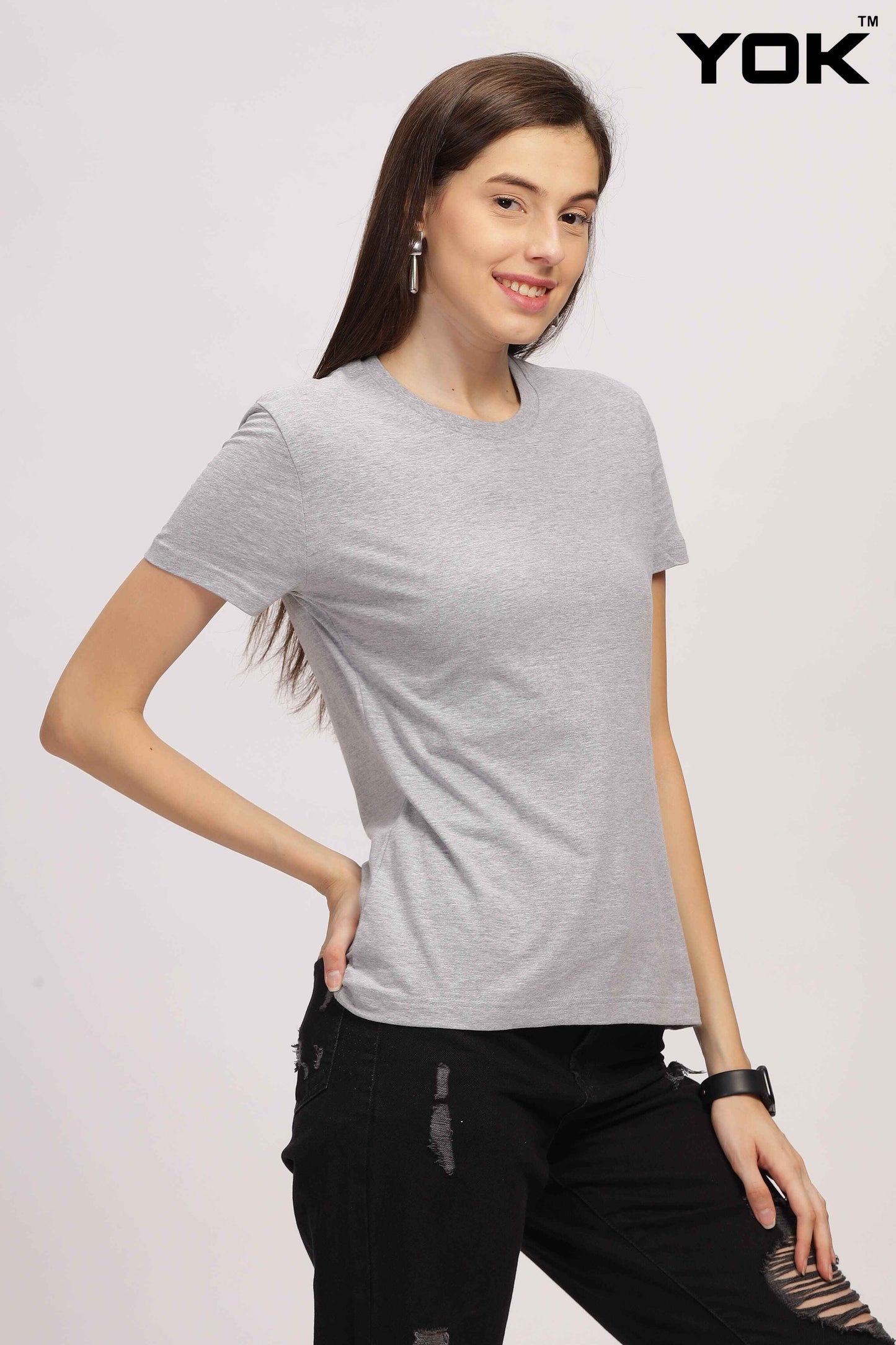 Plain Grey T-Shirt for Women 