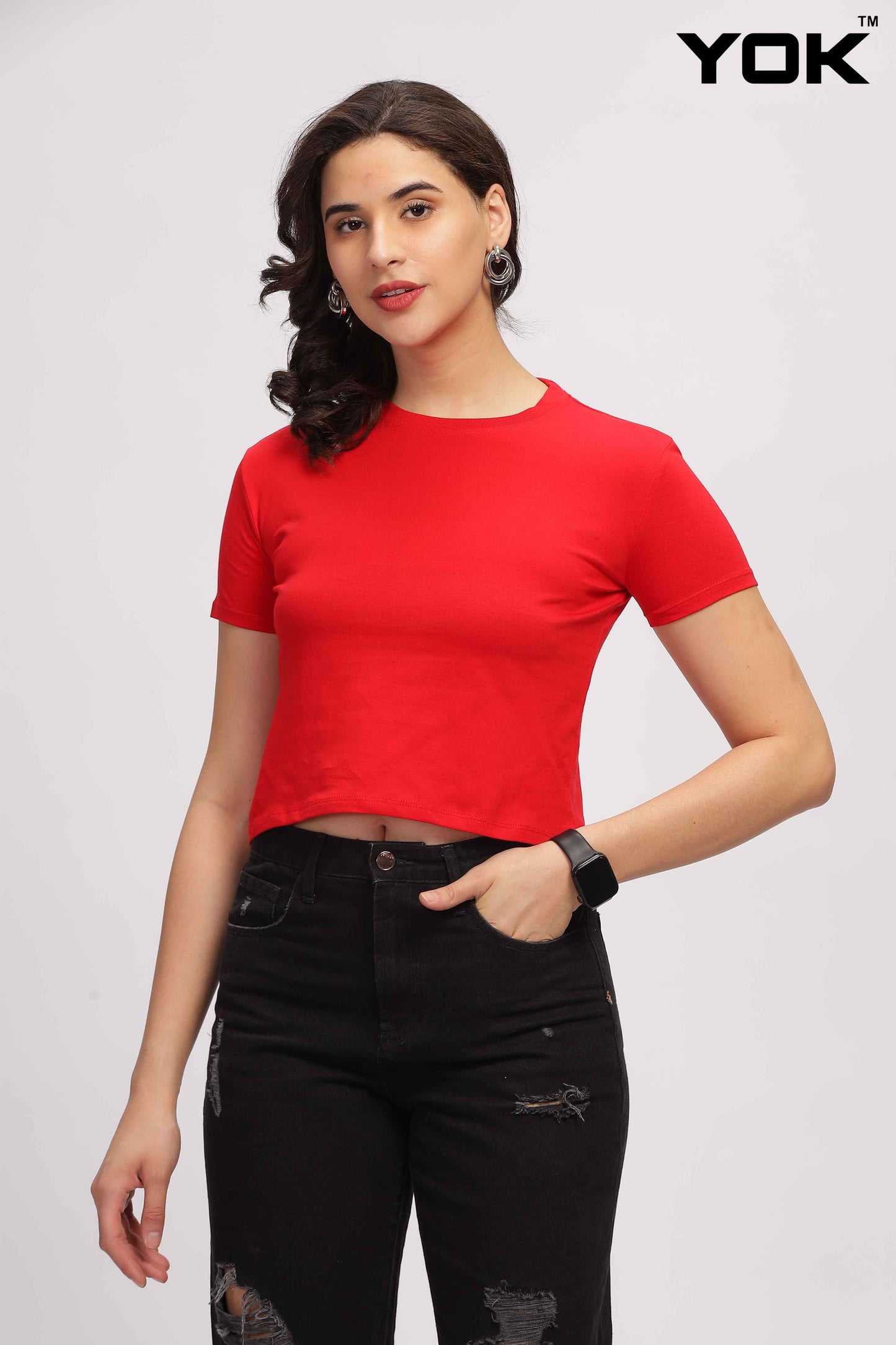 Womens Red Crop Top