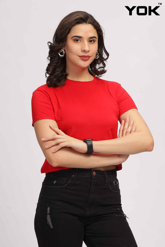 Womens Red Crop Top