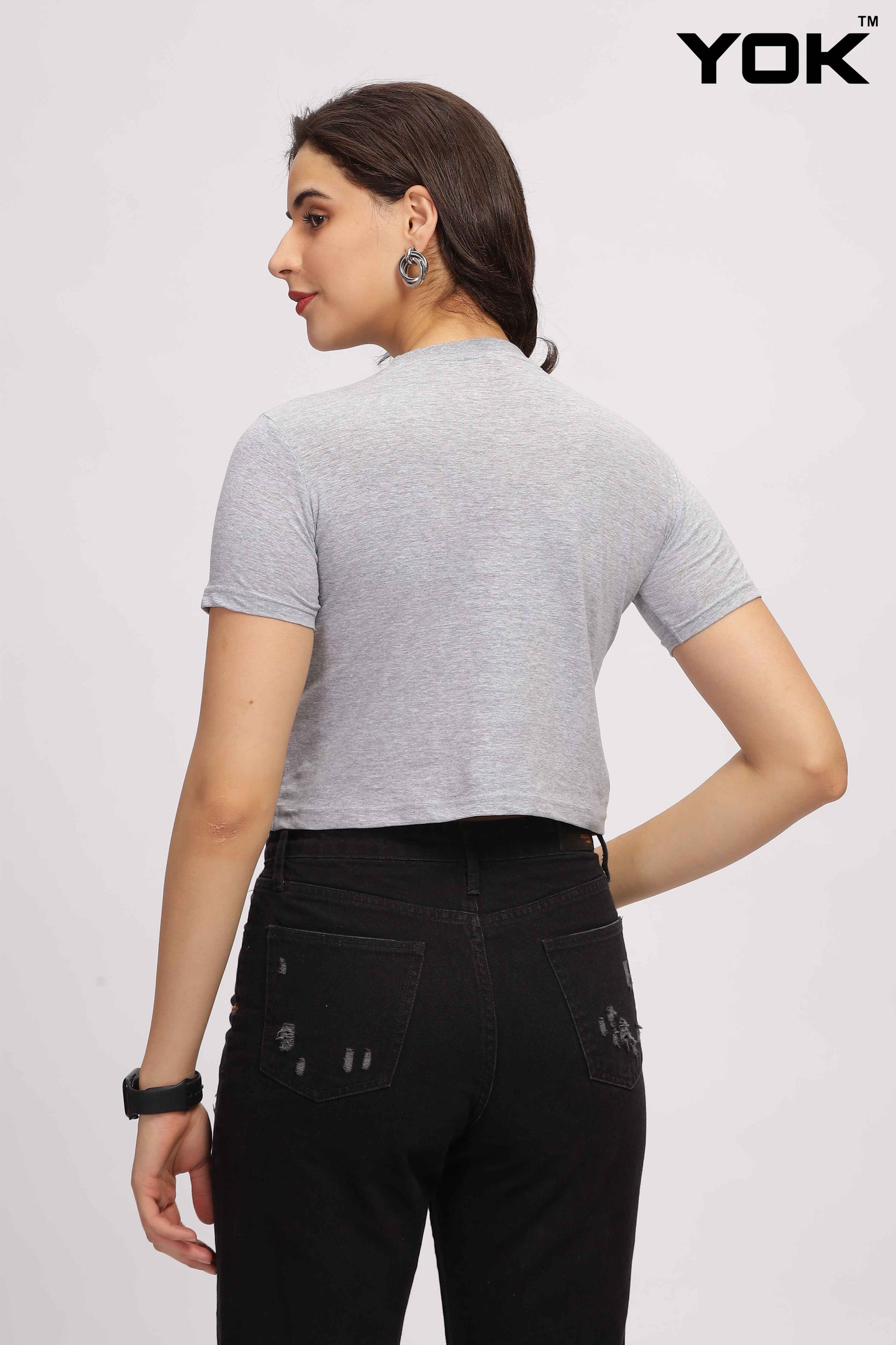 Womens Grey Crop Top