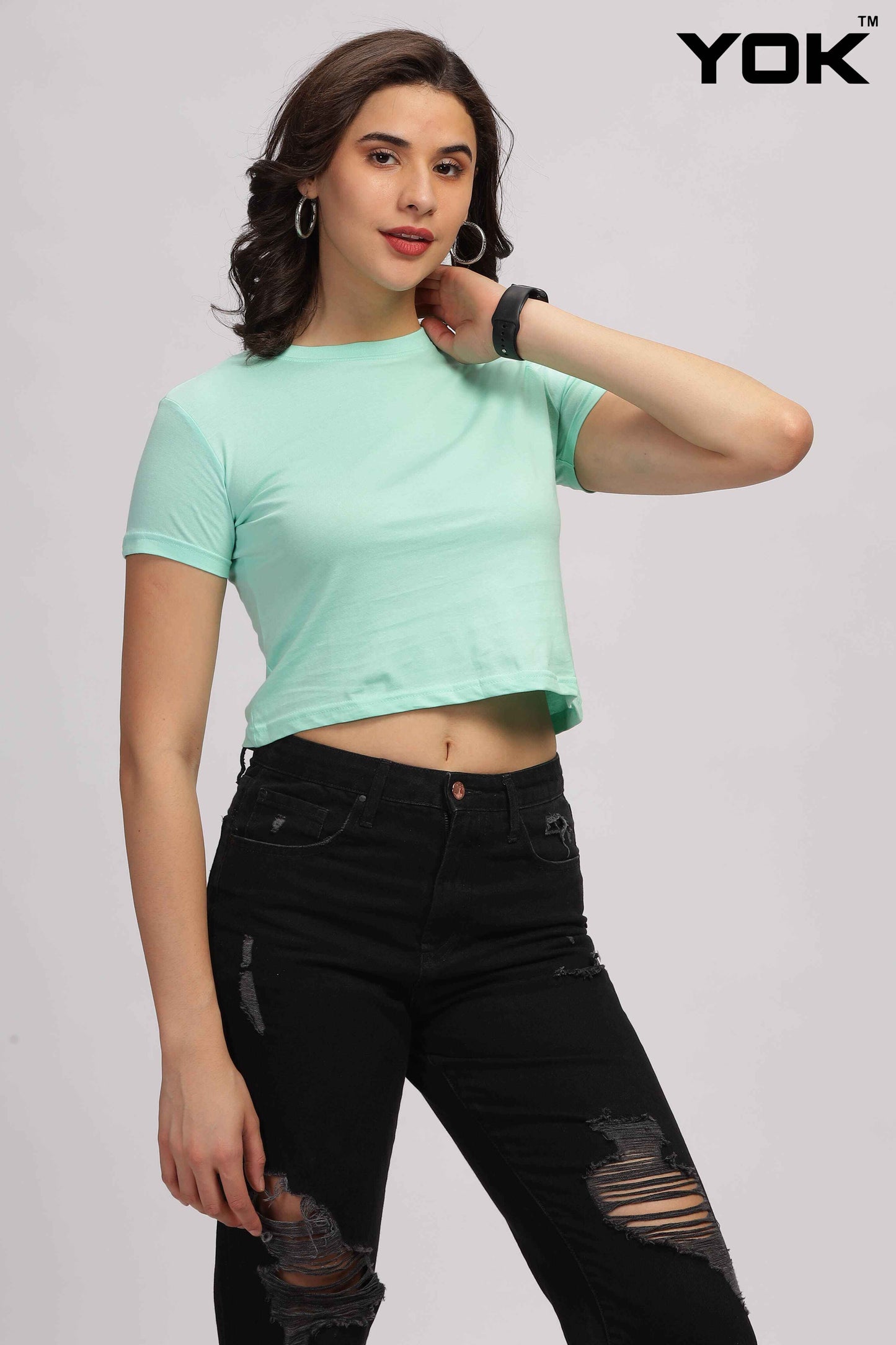 Green Cropped Top for Women