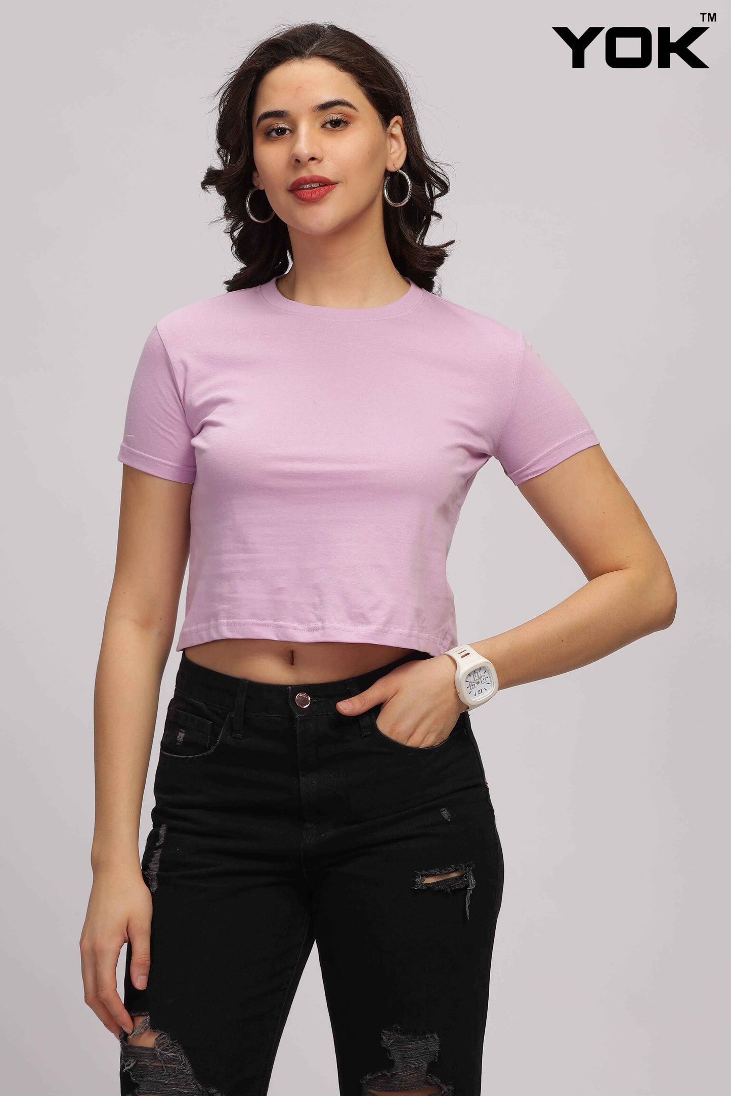 Pink Womens Crop Top