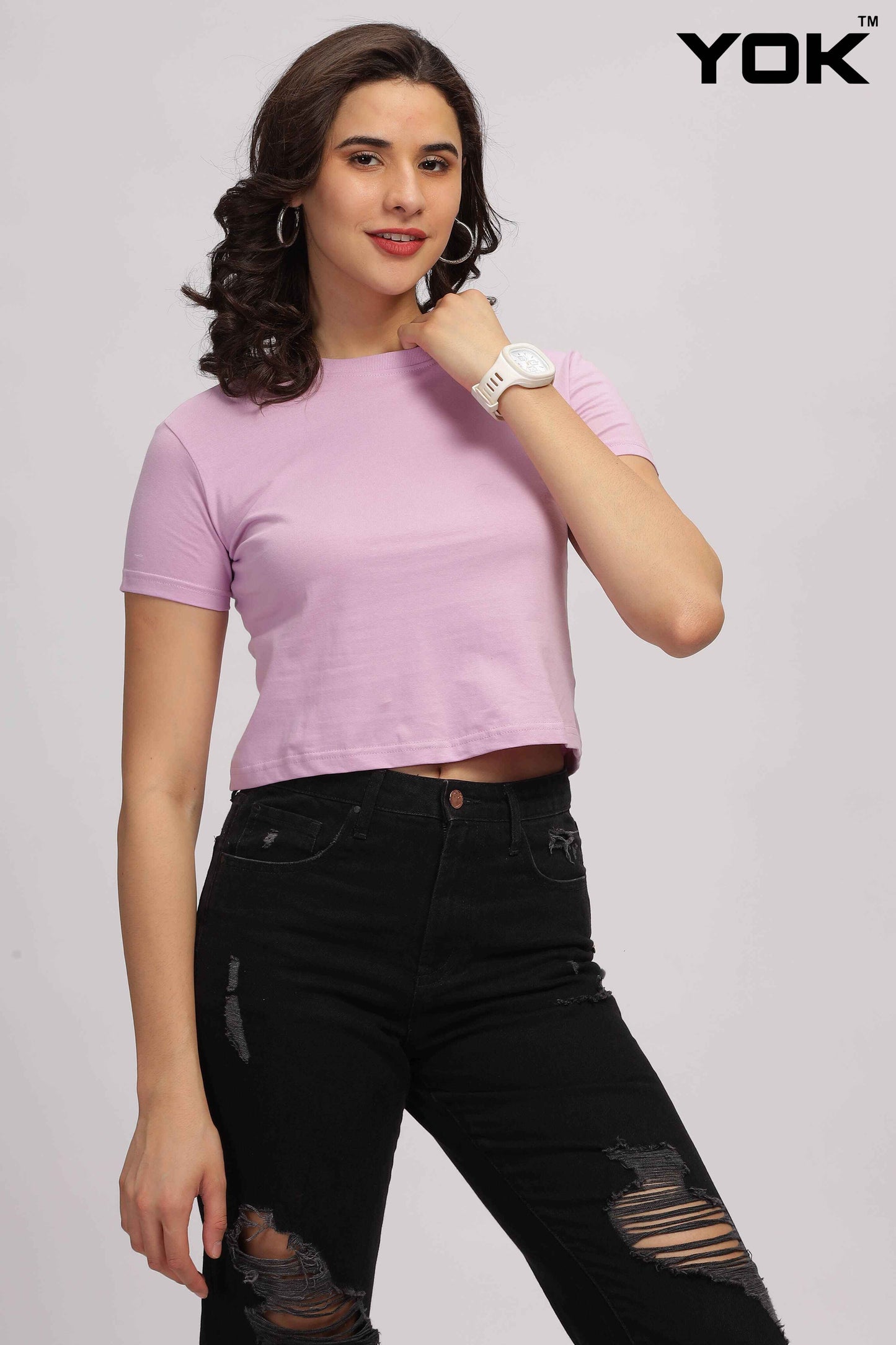 Pink Womens Crop Top