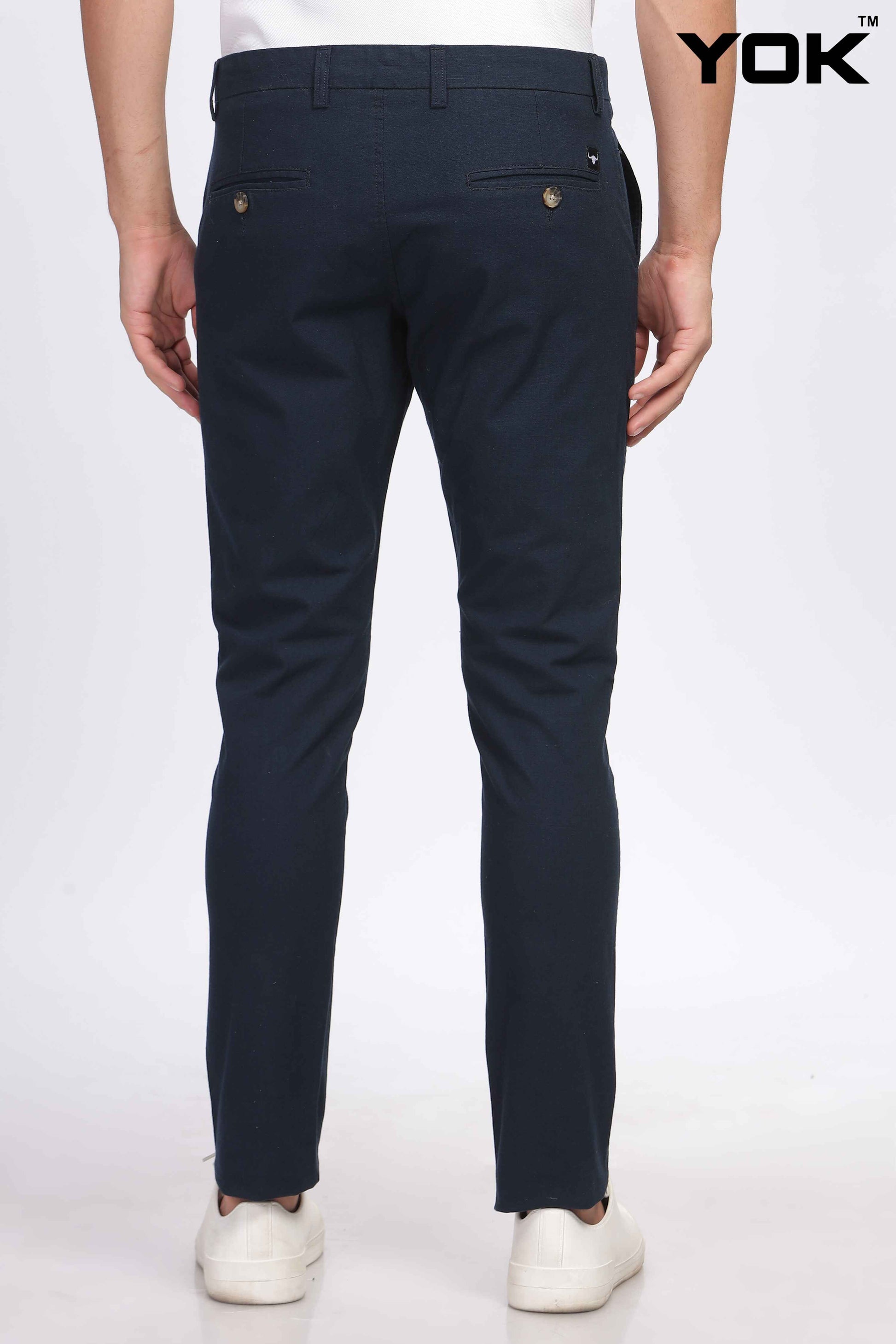 Navy Blue Chino Trousers for Men