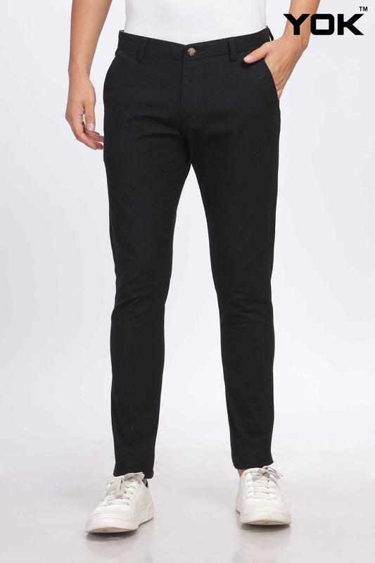 YOK Men Black Chinos Trouser