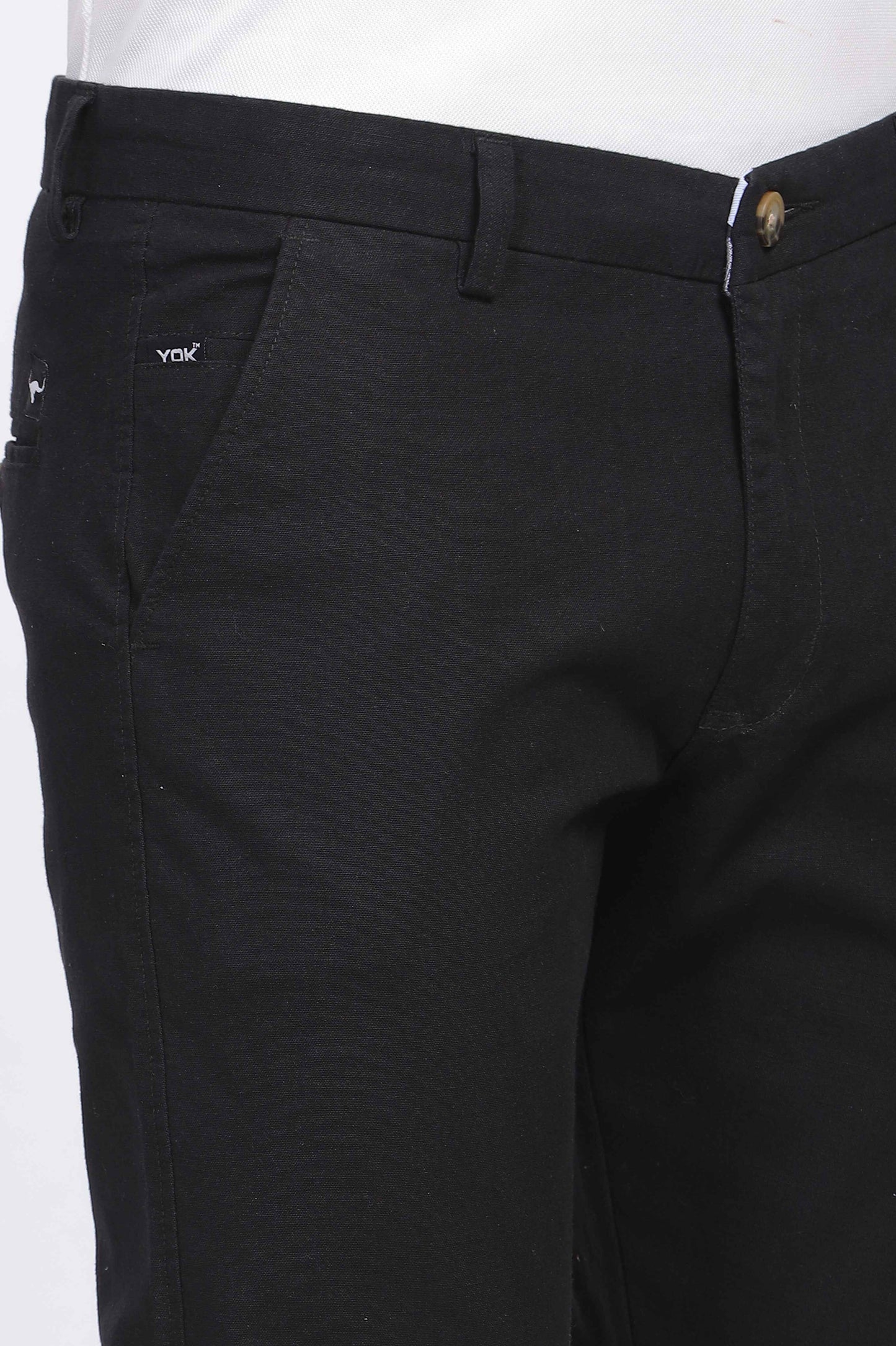 YOK Men Black Chinos Trouser