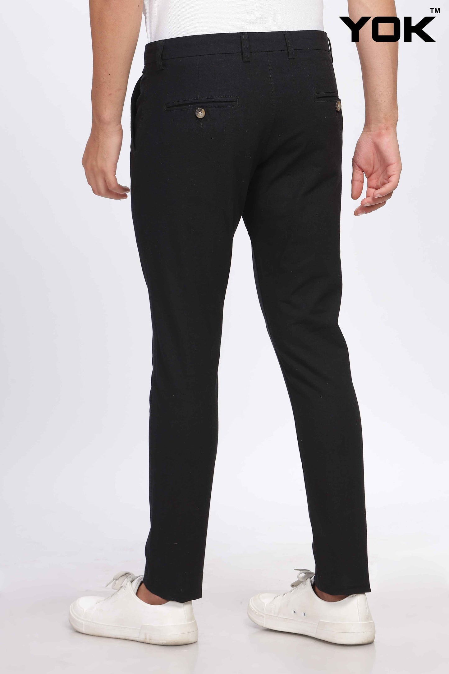 YOK Men Black Chinos Trouser