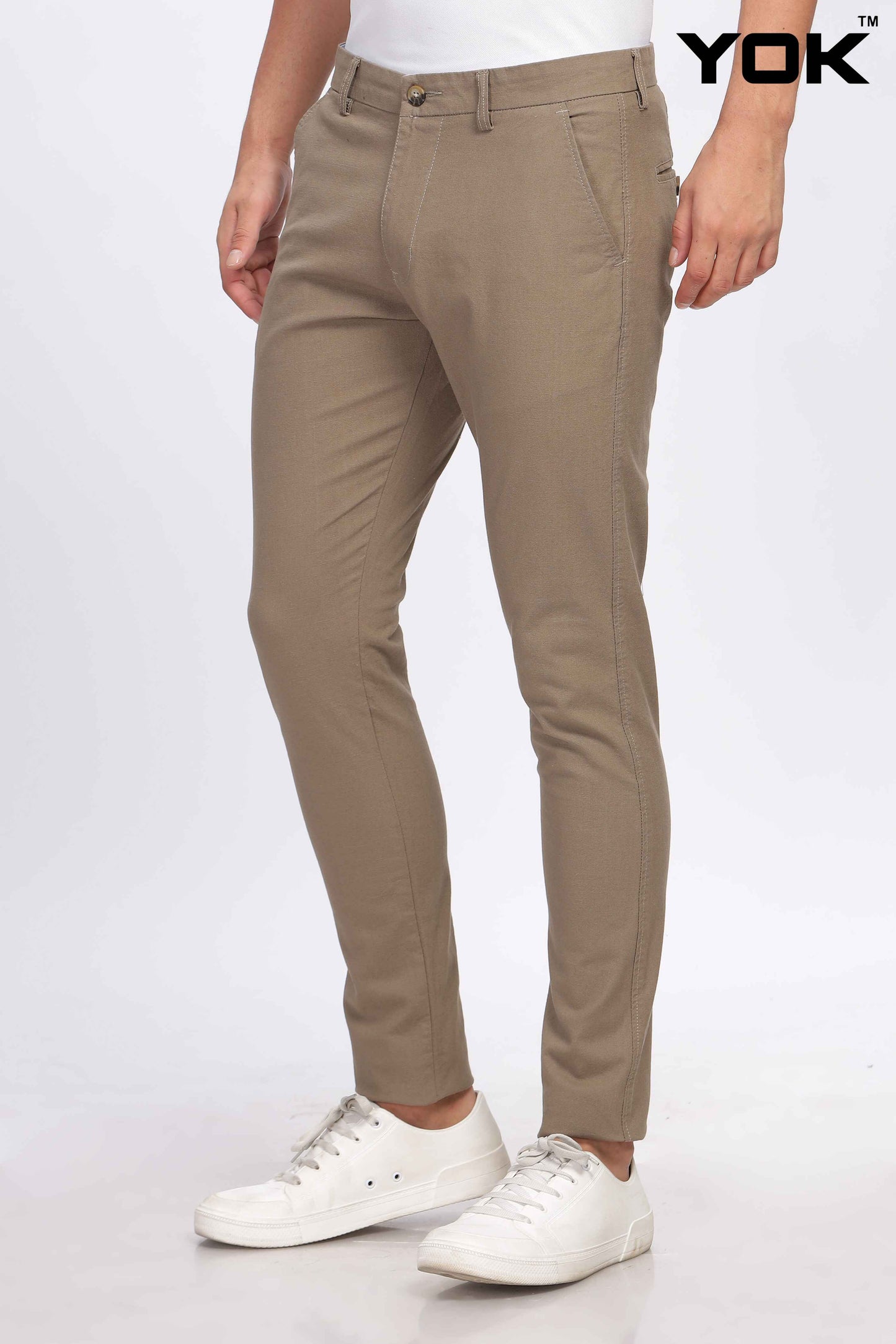 Khaki Chinos Trousers for Men 