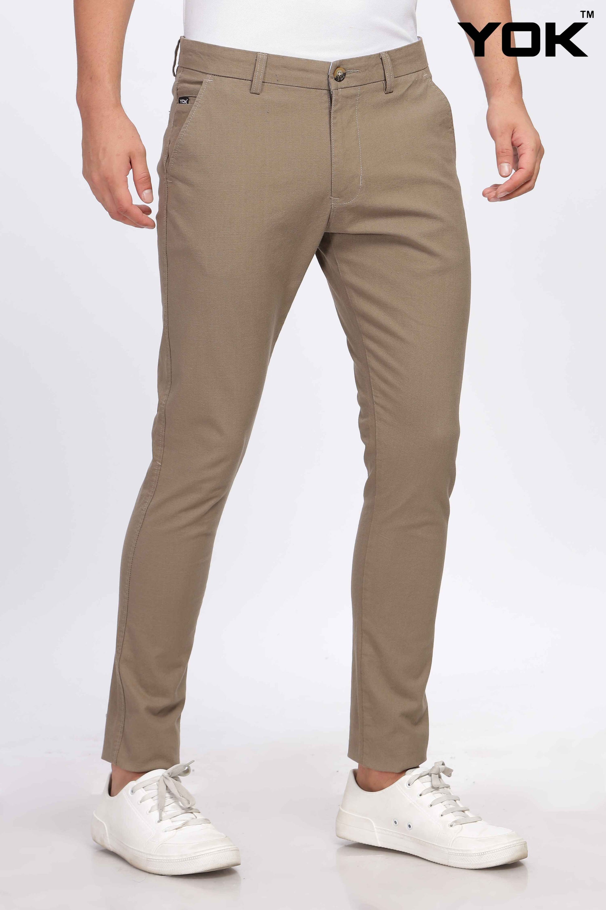 Khaki Chinos Trousers for Men