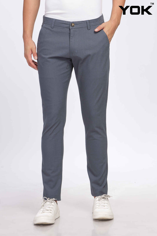 YOK Men Dark Grey Chinos Trouser