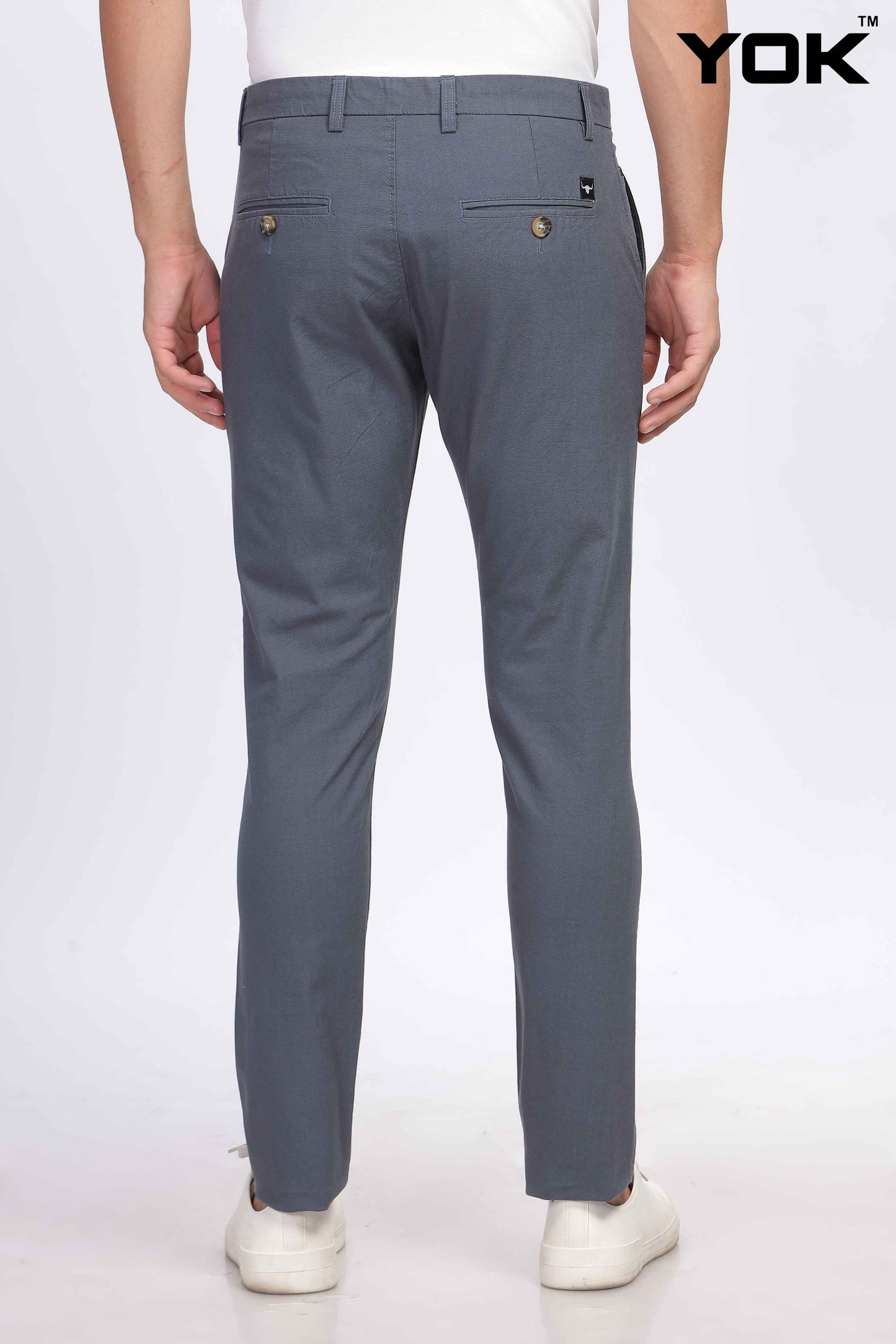 YOK Men Dark Grey Chinos Trouser