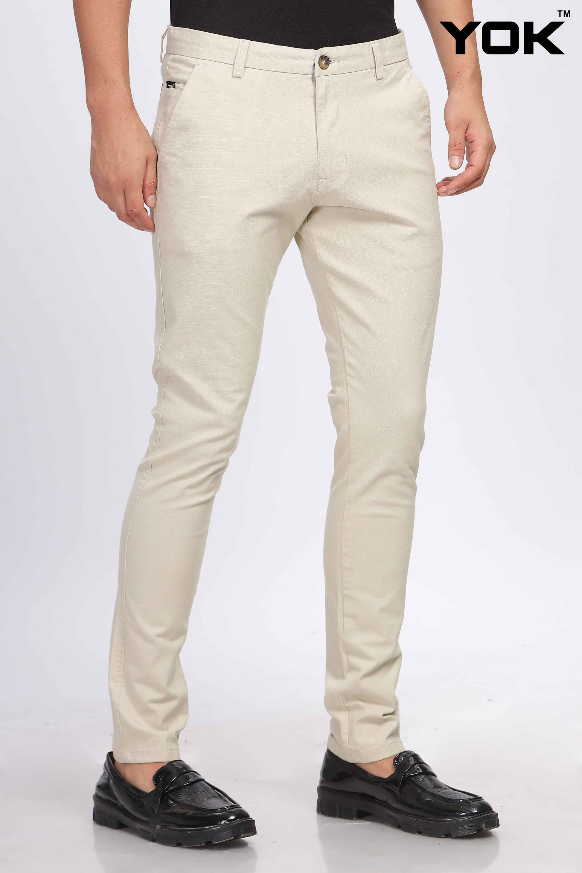 Mens Beige Chino Trouser