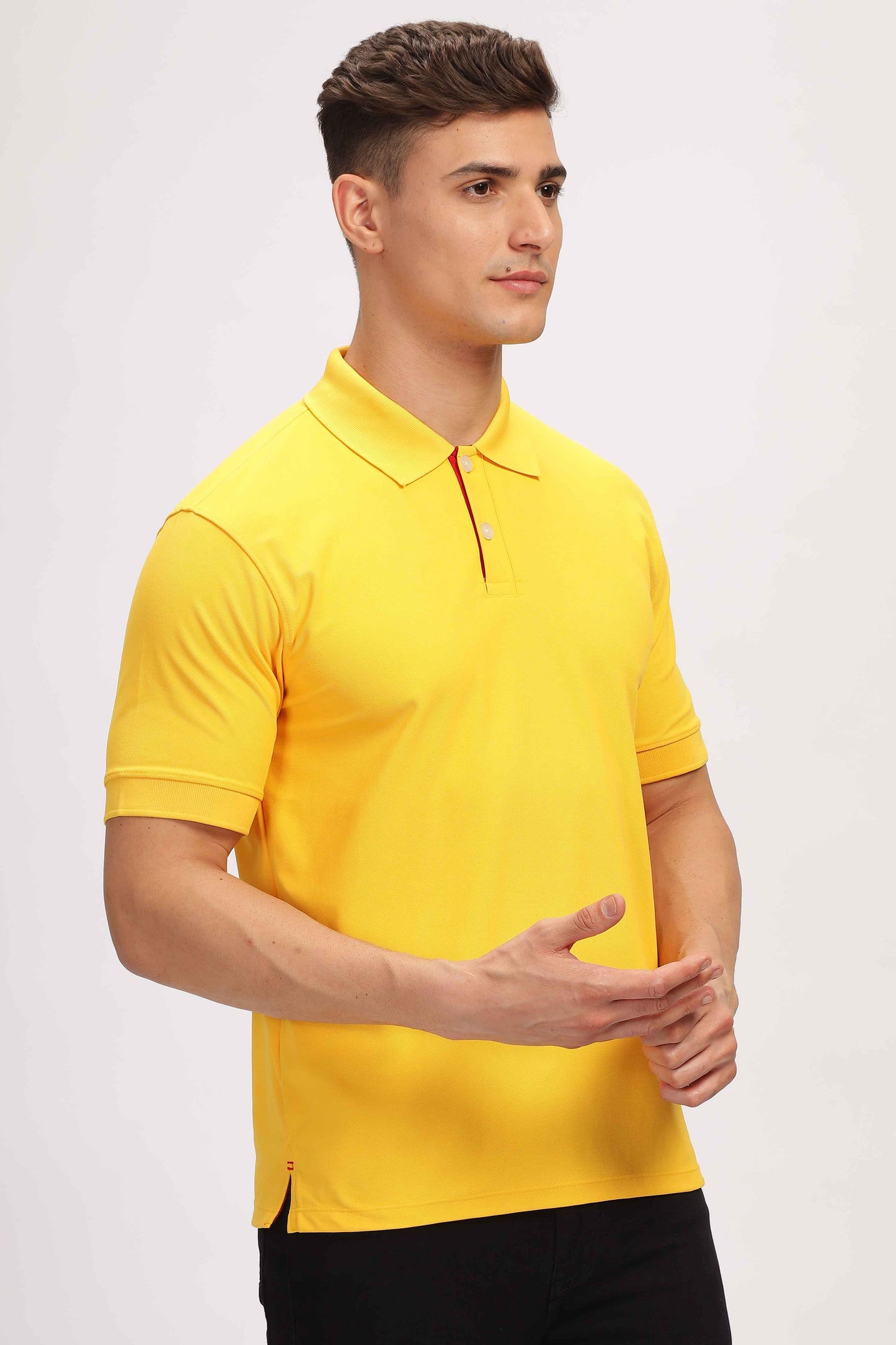 Poly Active Yellow Polo T - Shirt