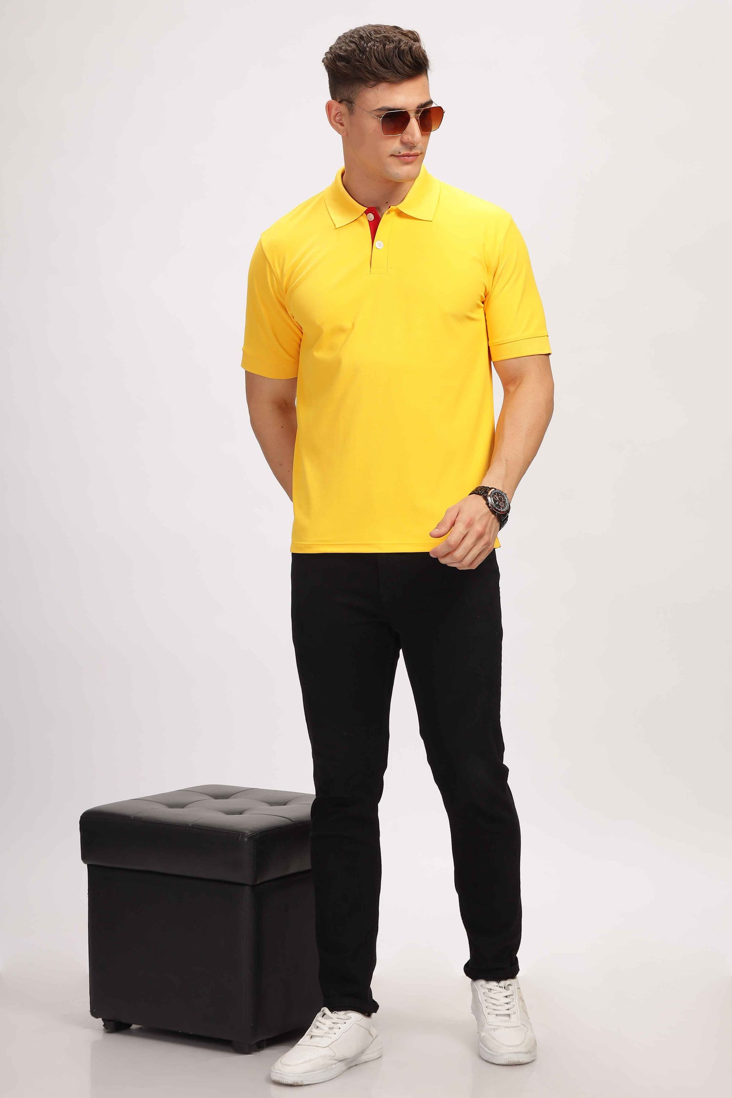 Poly Active Yellow Polo T - Shirt