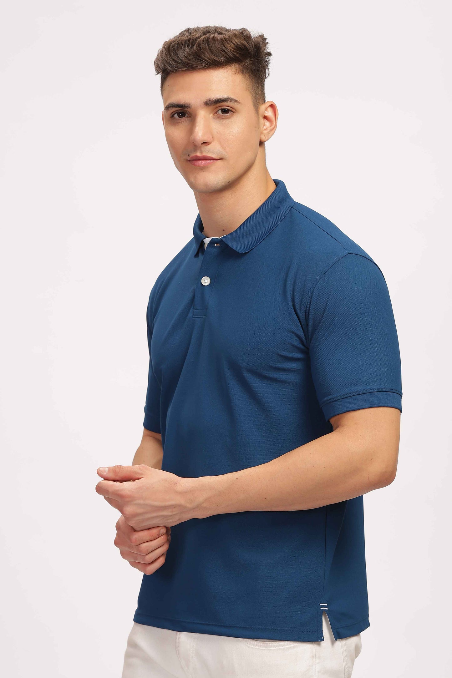 Poly Active Petrol Blue Polo T - Shirt