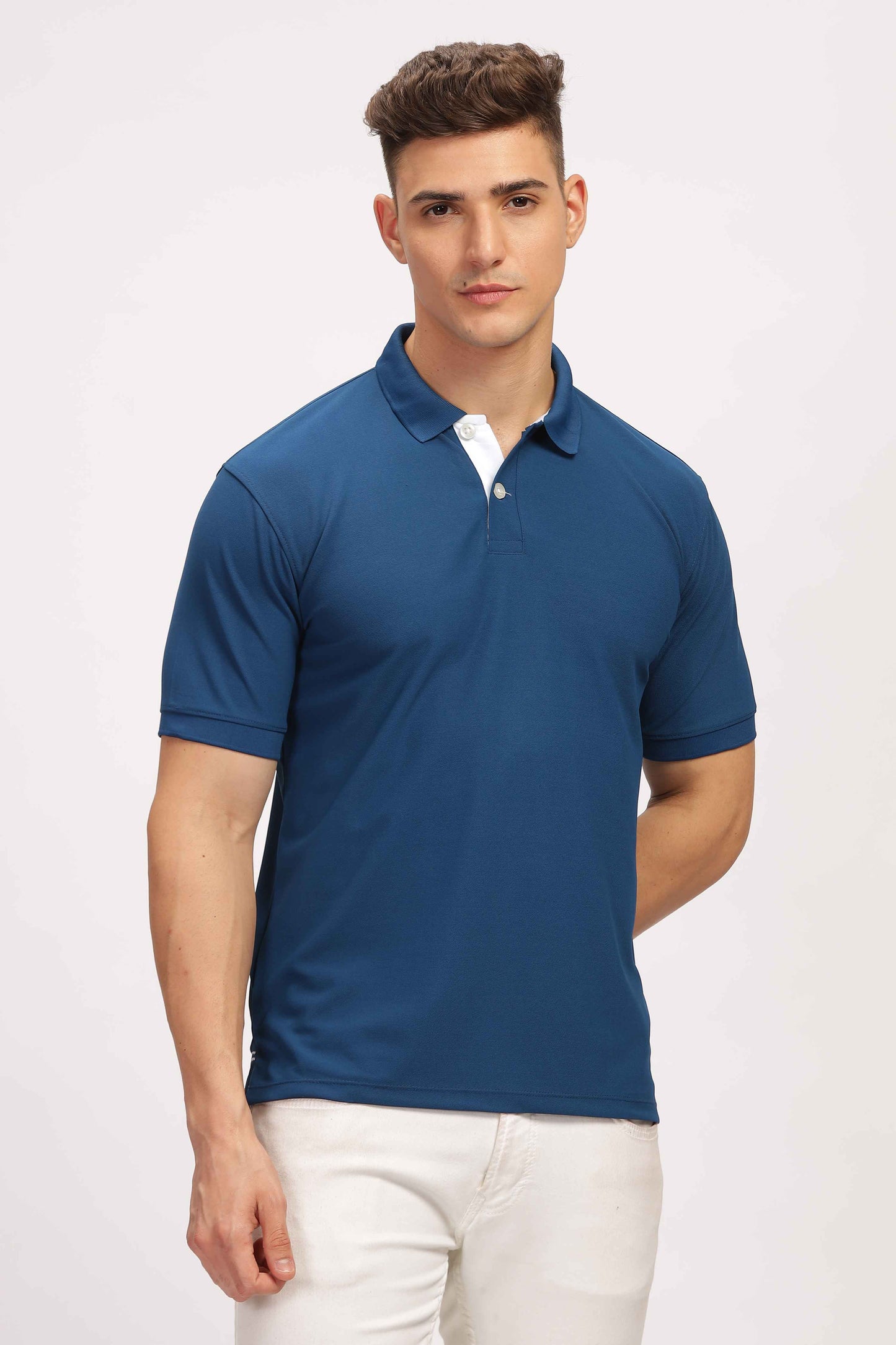 Poly Active Petrol Blue Polo T - Shirt