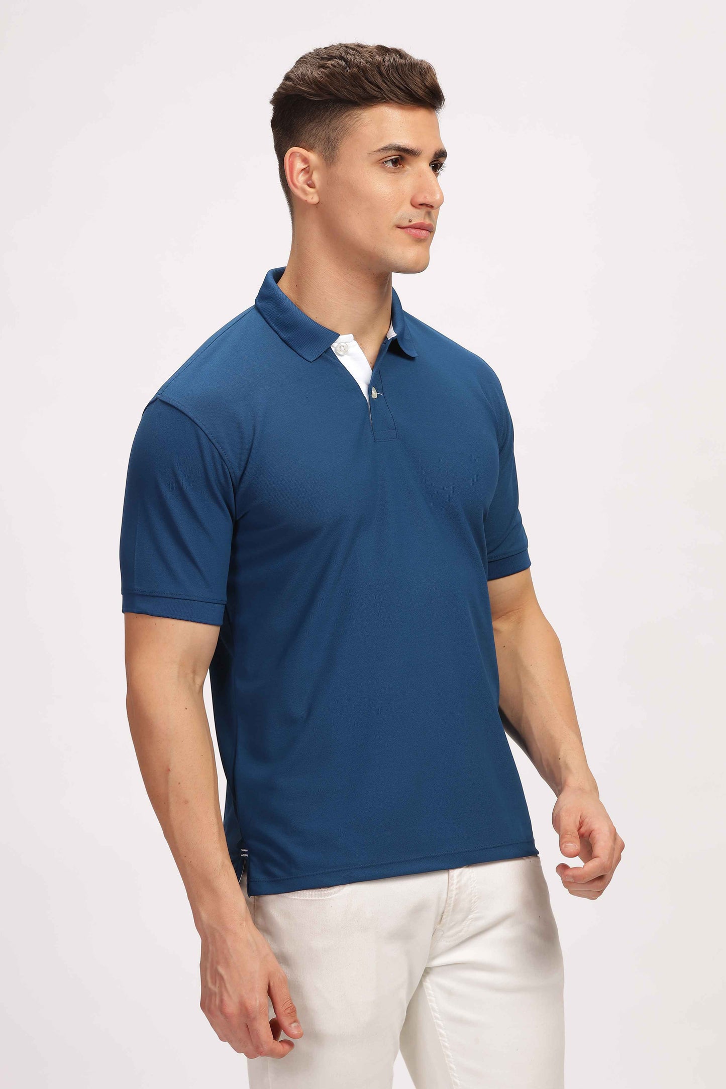 Poly Active Petrol Blue Polo T - Shirt