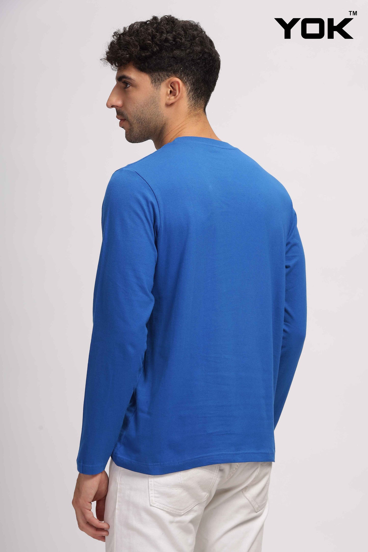 Plain sky blue Full Sleeves T-shirt