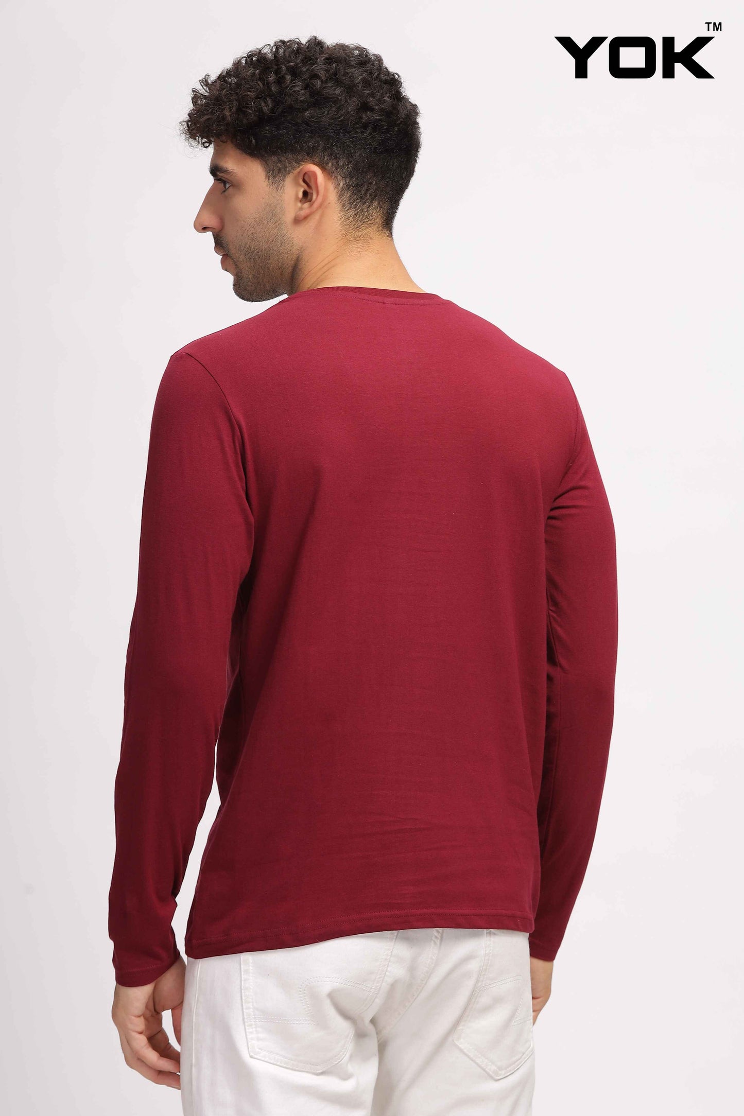 Plain burgundy Full Sleeves T-shirt