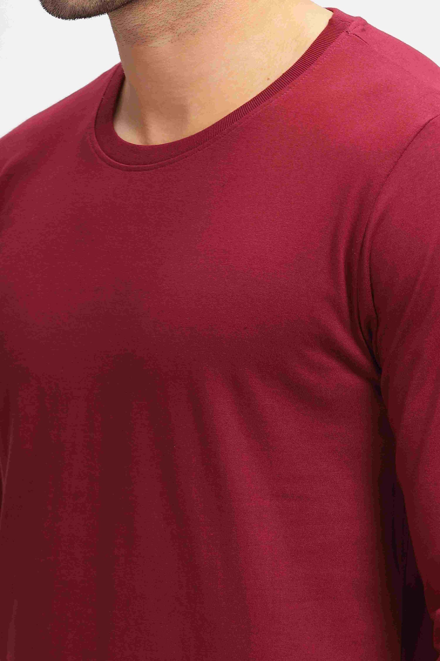 Plain burgundy Full Sleeves T-shirt