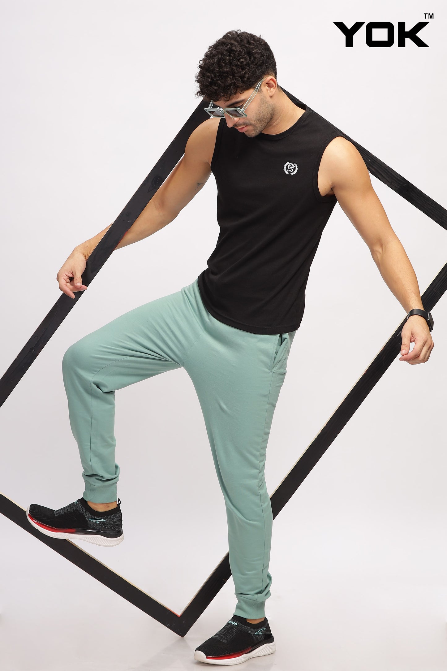 green joggers for men