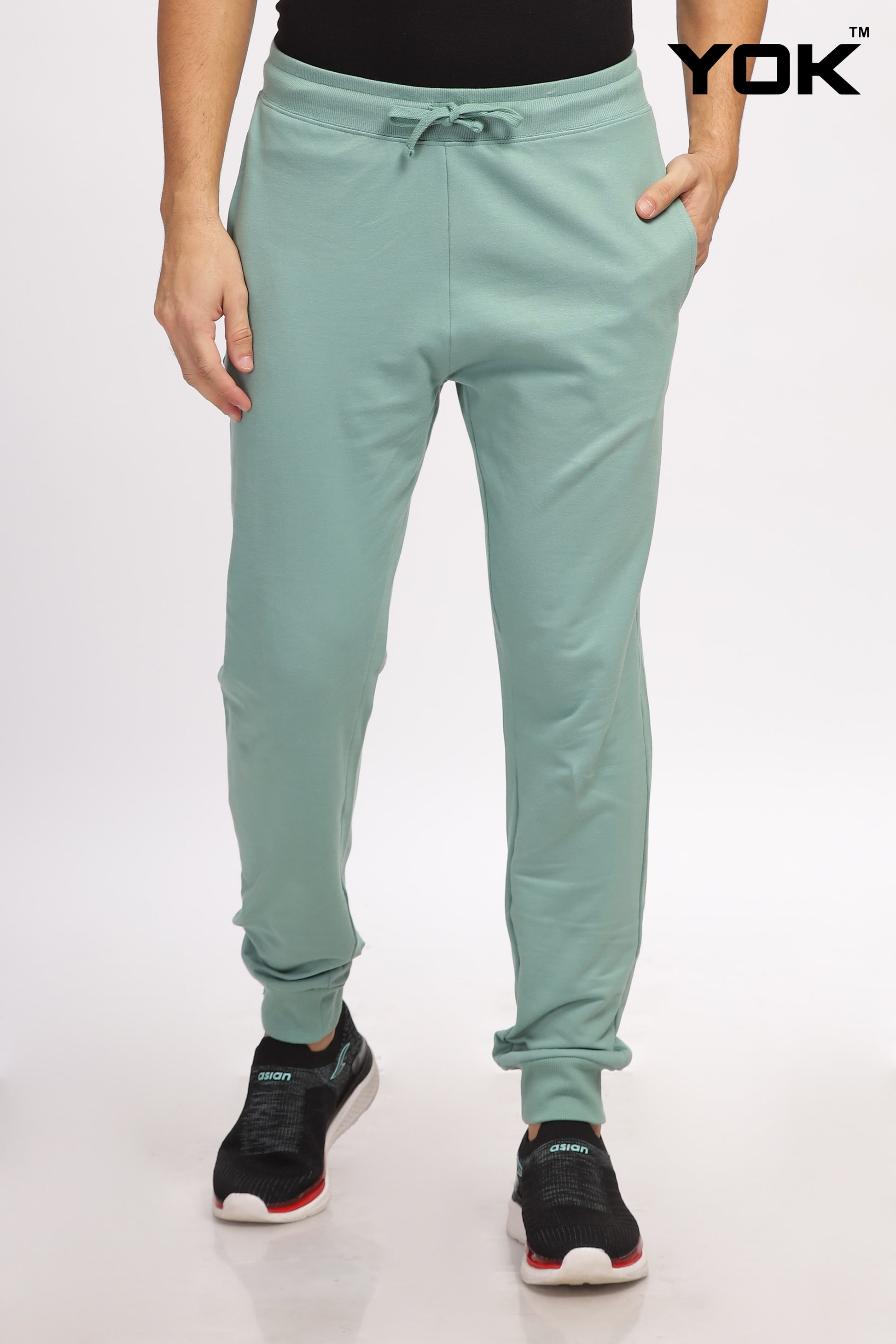 green joggers for men