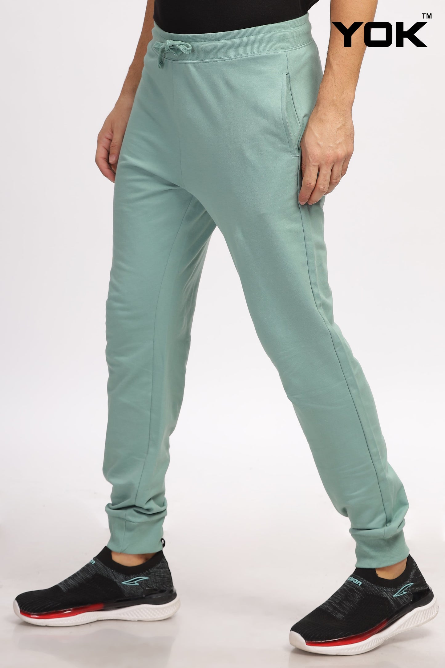 green joggers for men