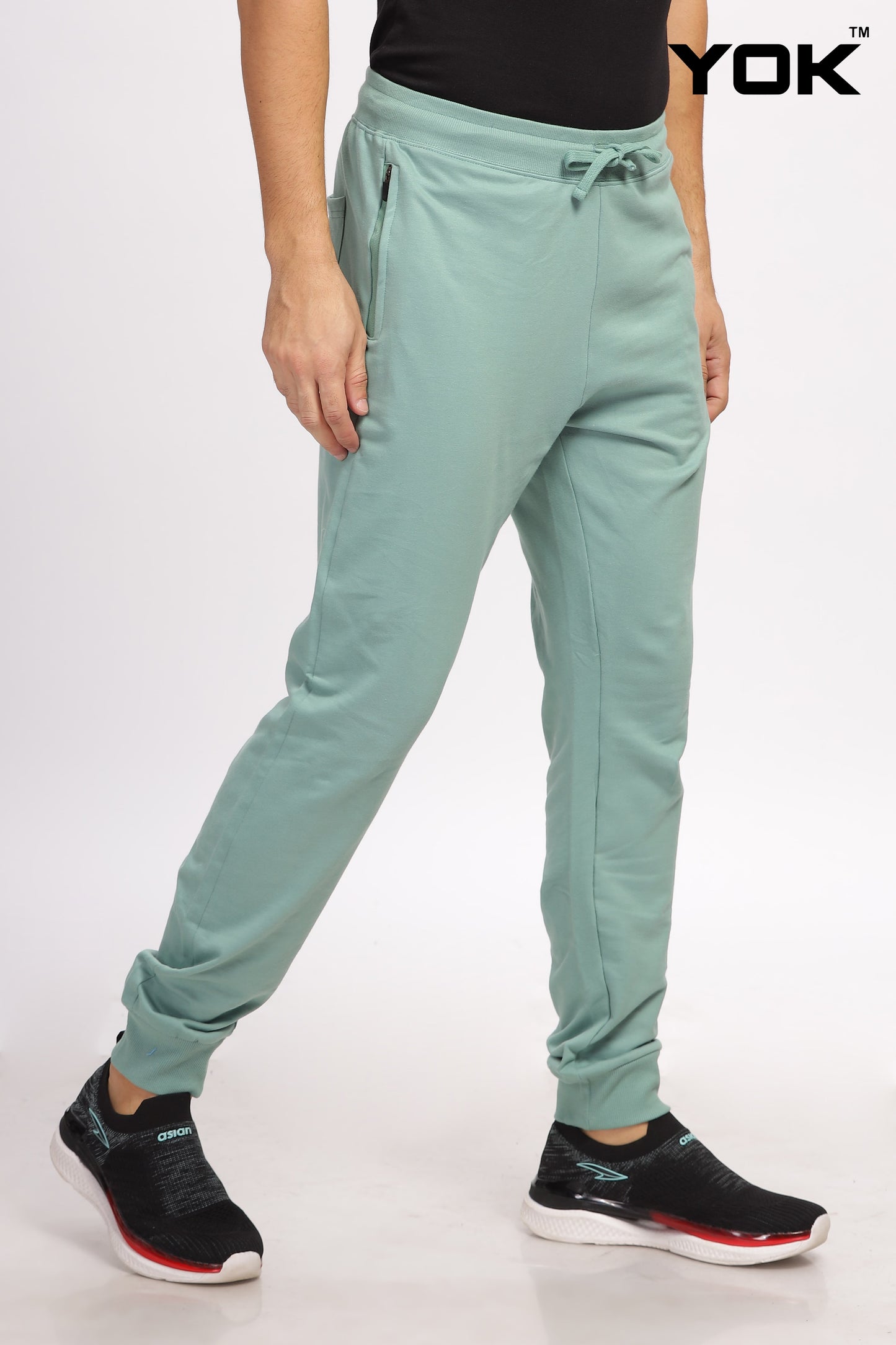 green joggers for men