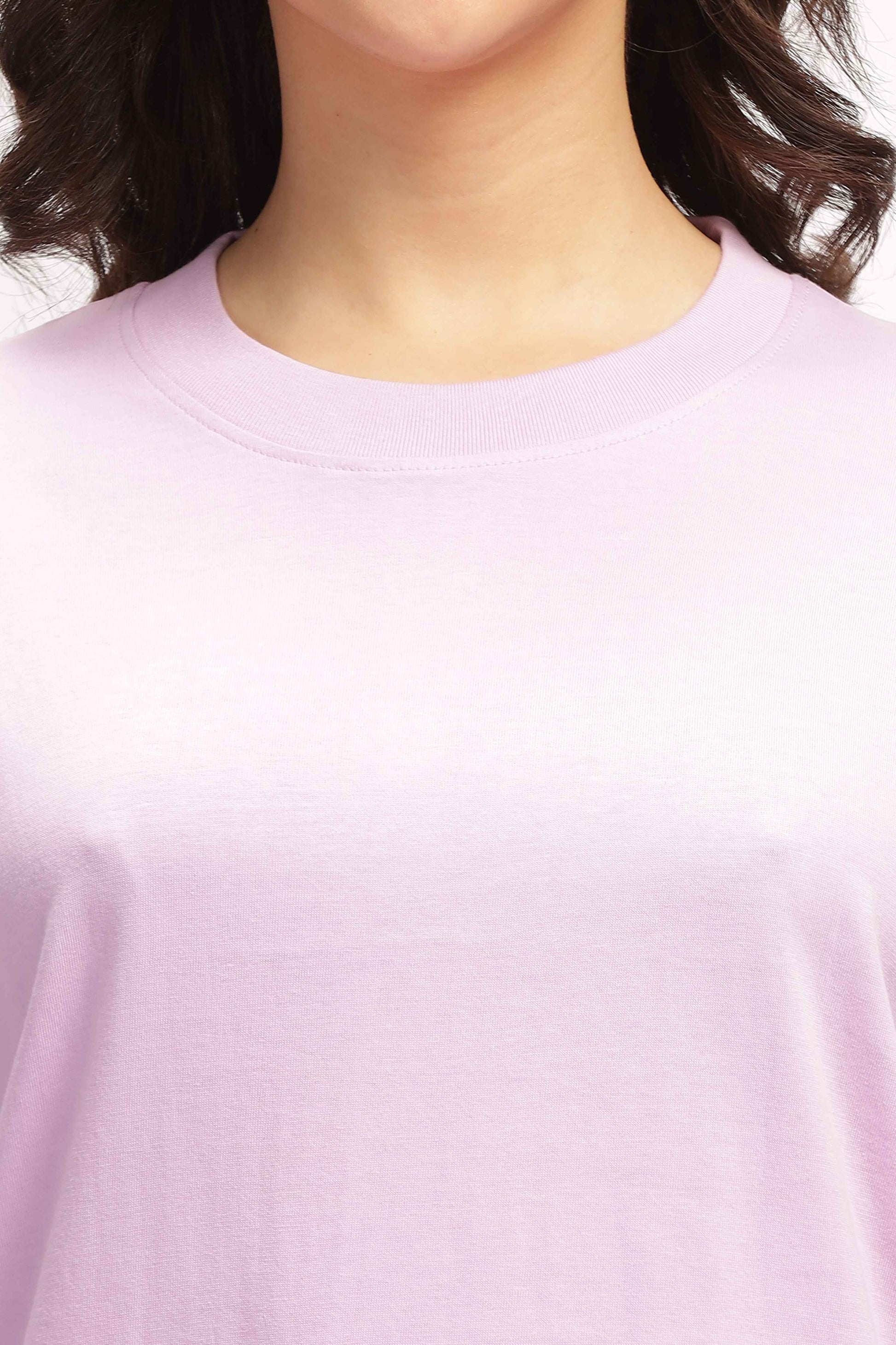 Womens Plain Pink Oversized T Shirt